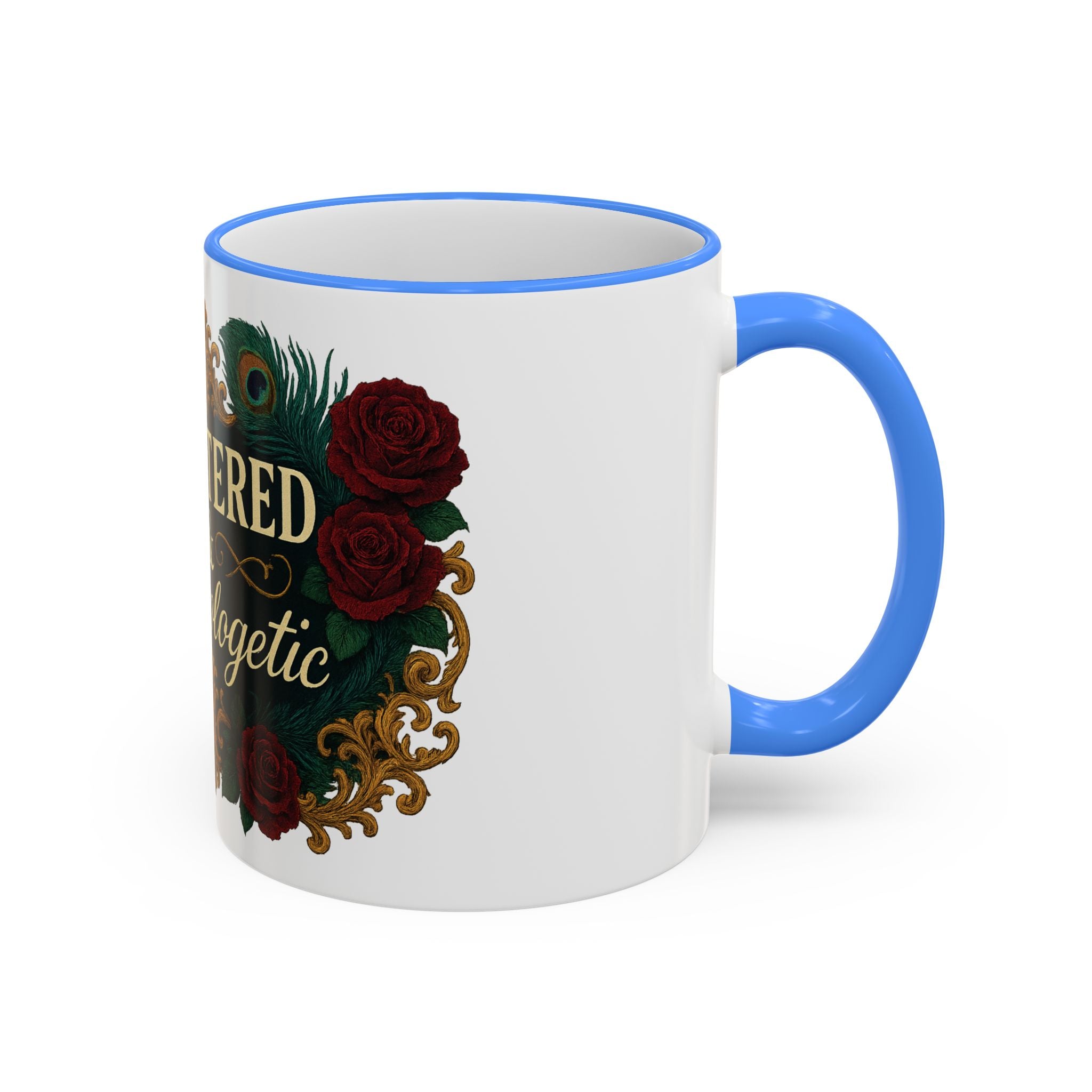 Unfiltered & Unapologetic Accent Rim Mug — Floral Gothic 11oz/15oz