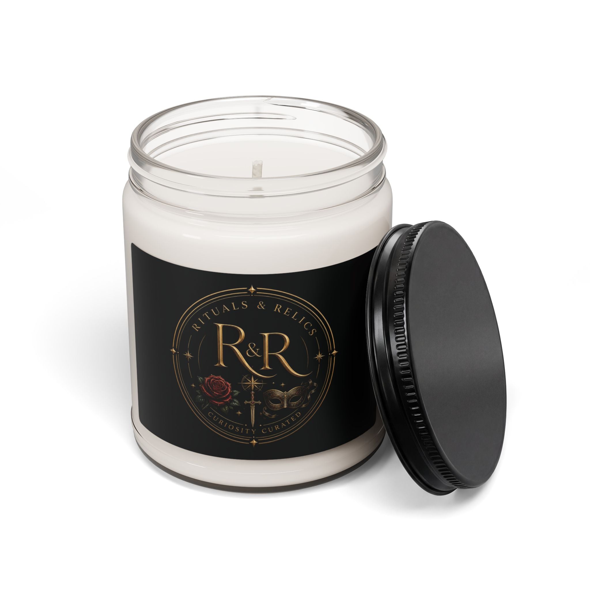 R&R Rituals & Relief Scented Soy Candle — 9oz Aromatherapy Jar (Rose & Vetiver)
