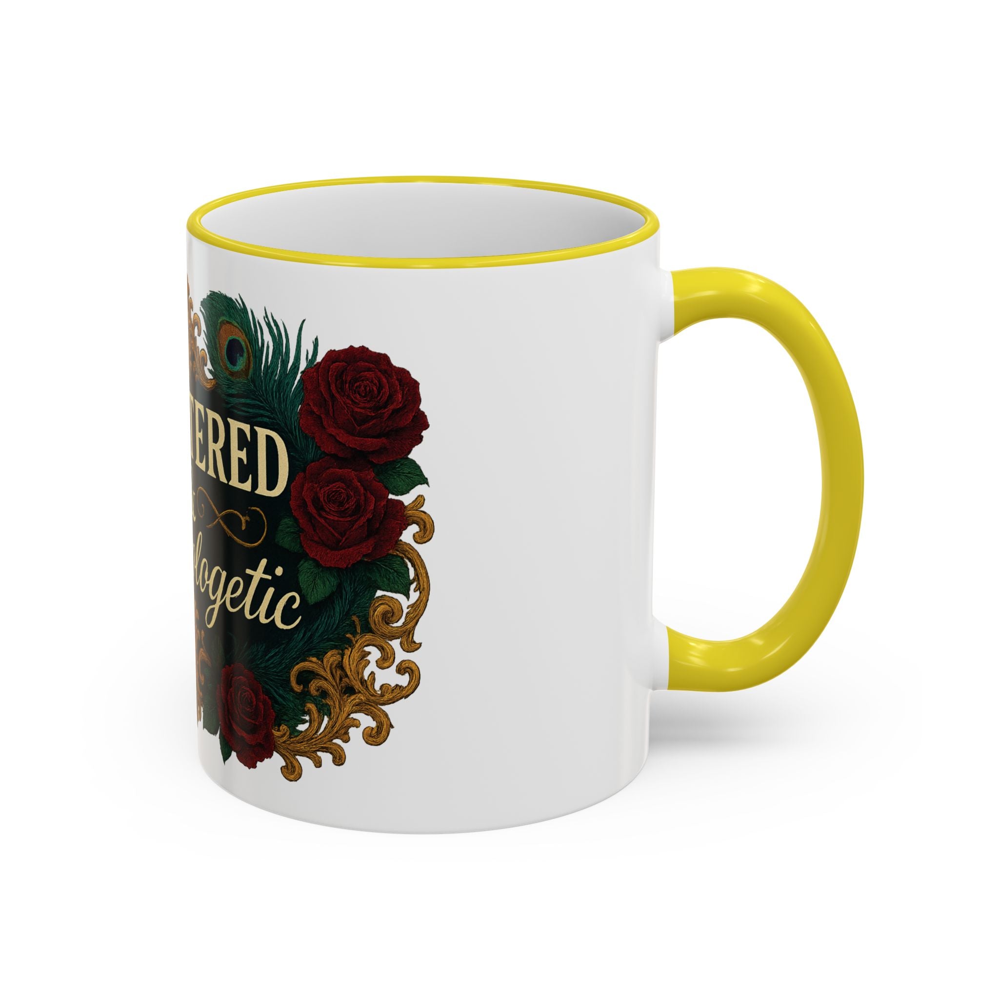 Unfiltered & Unapologetic Accent Rim Mug — Floral Gothic 11oz/15oz