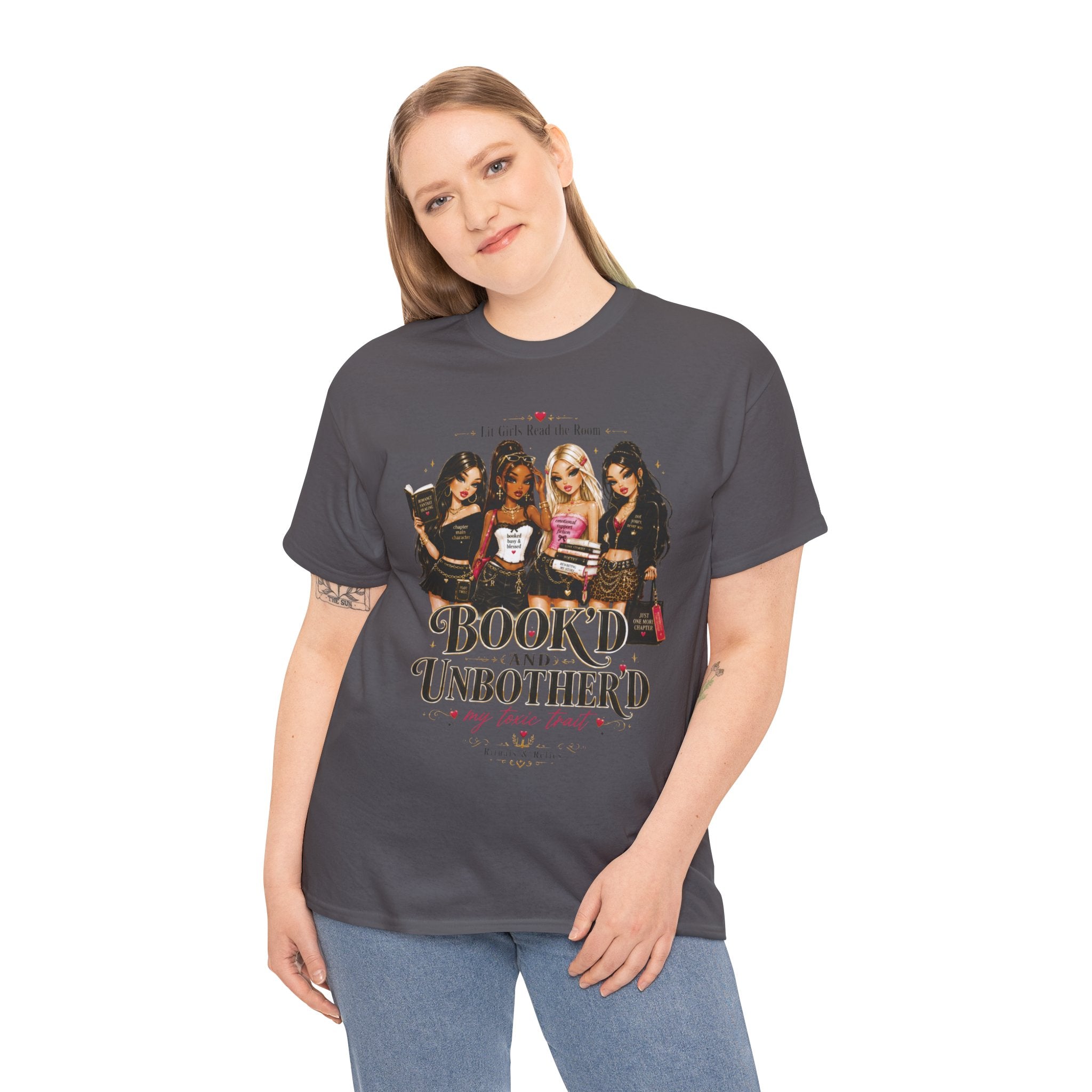 T-Shirt — "Booked and Unbothered" Book Lover Graphic Tee