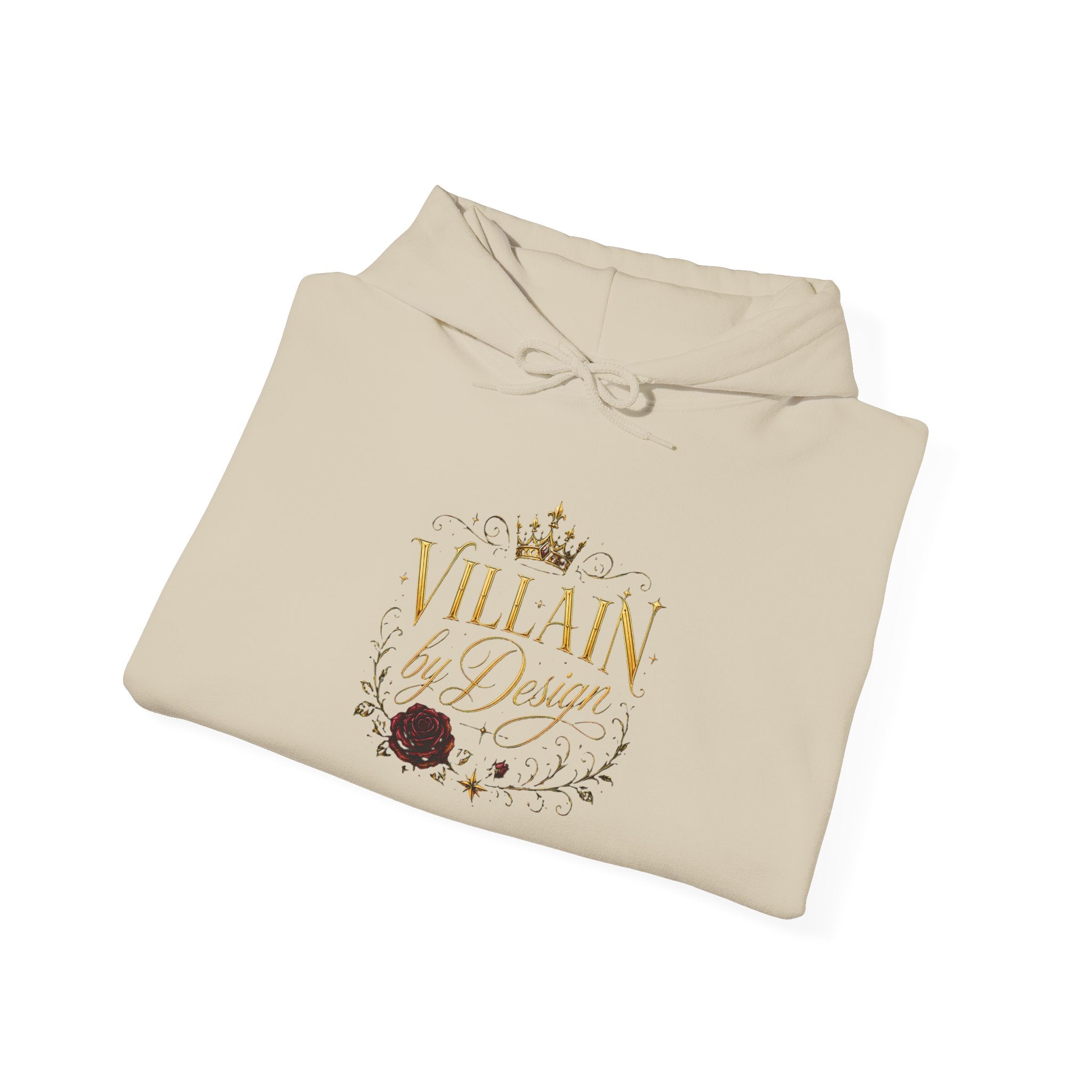 Hoodie — "Villain by Design" Crown & Rose Graphic Pullover