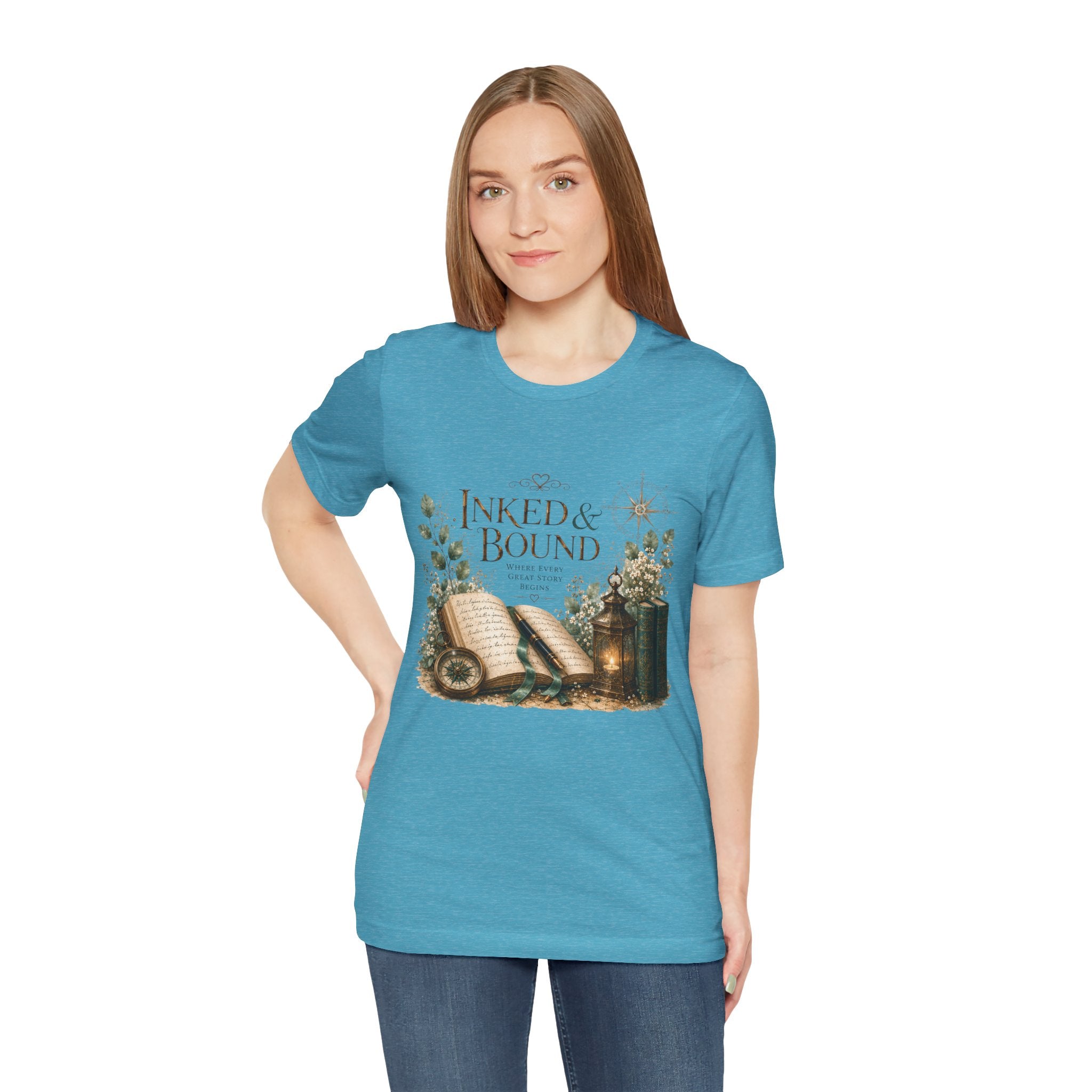 Inked & Bound Booklover T‑Shirt – Vintage Open Book Graphic