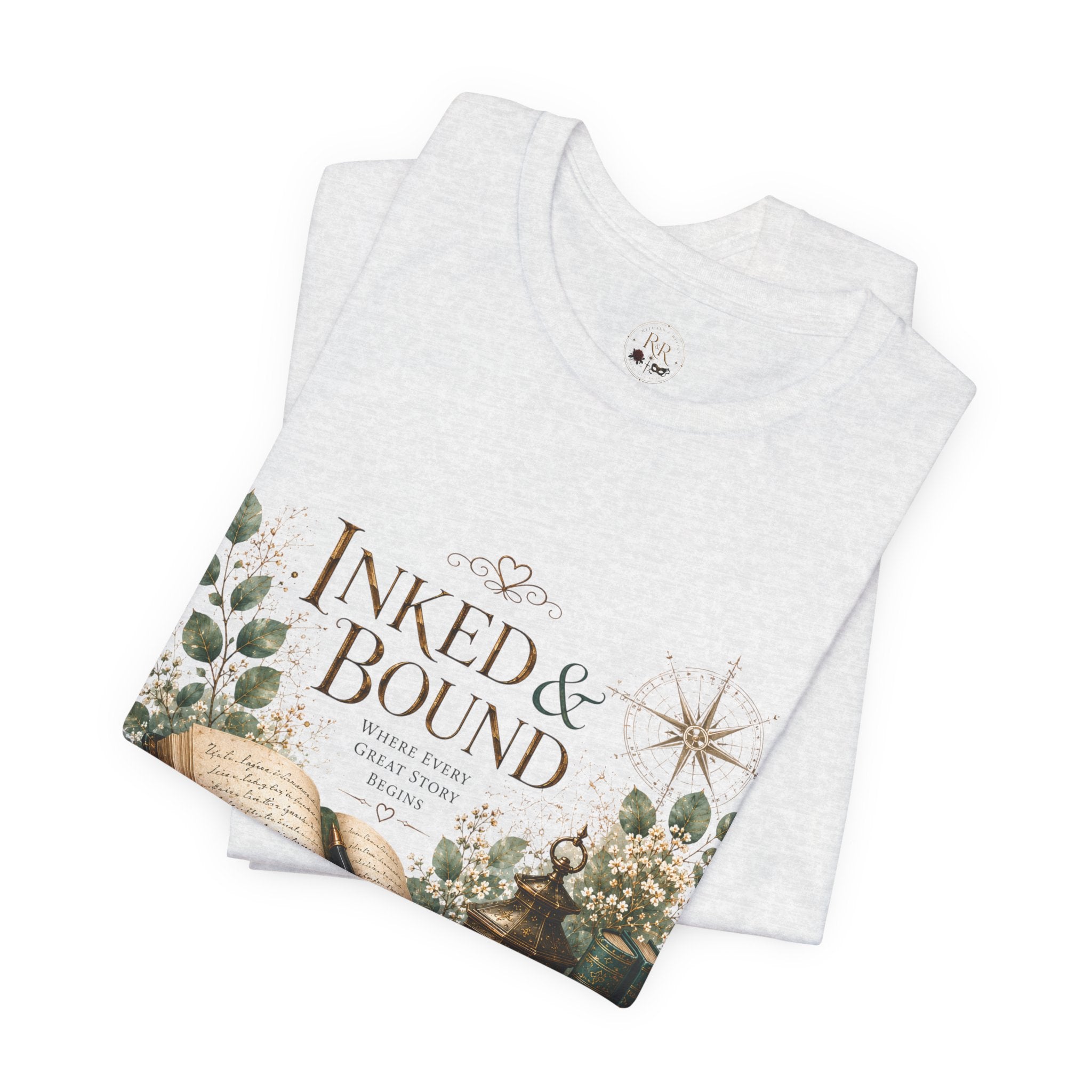 Inked & Bound Booklover T‑Shirt – Vintage Open Book Graphic