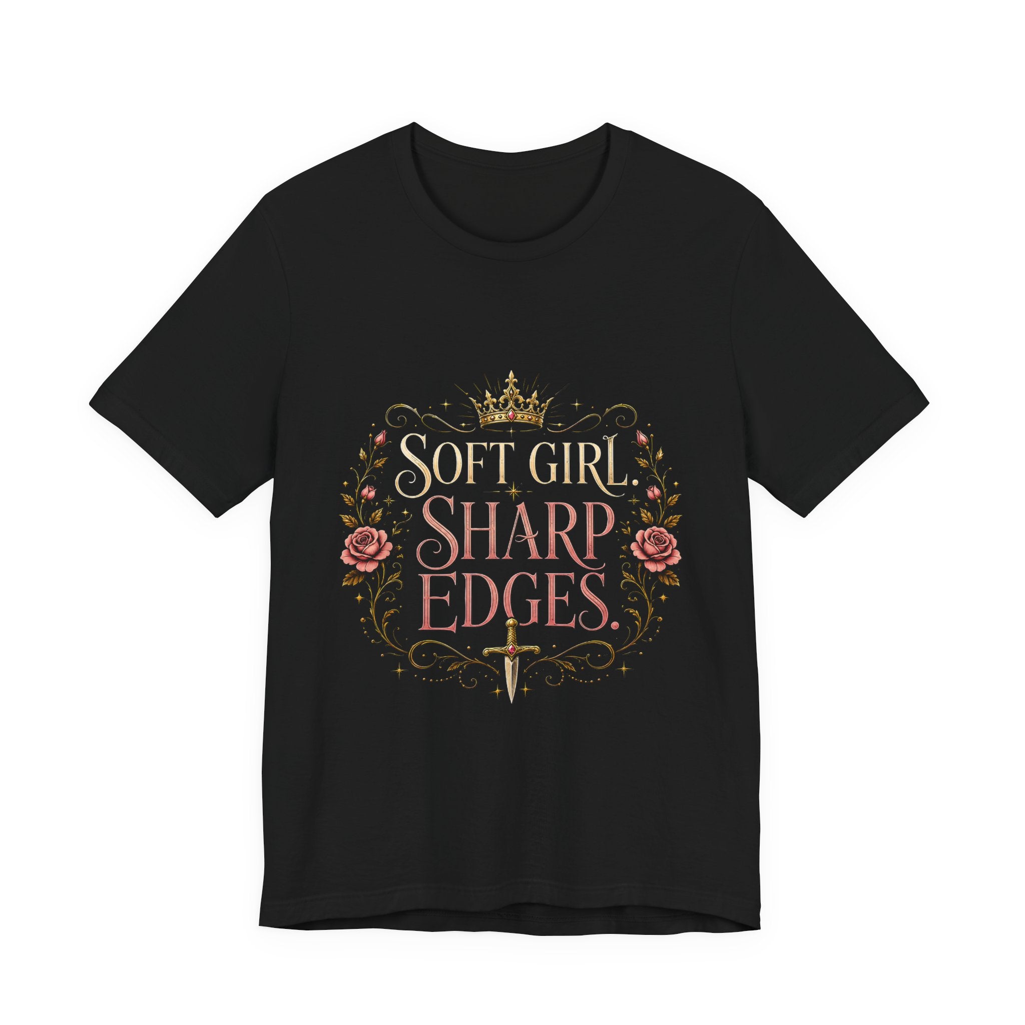Soft Girl Sharp Edges Tee – Feminine Floral Graphic T-Shirt