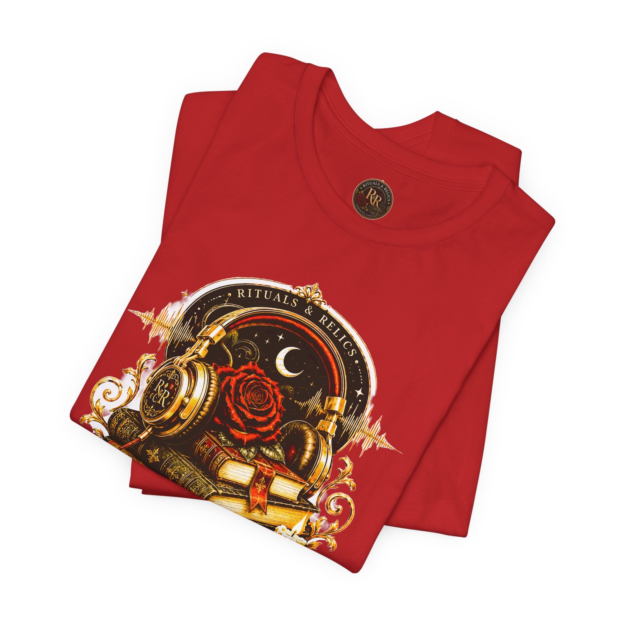 Audiobook After Dark Tee — Vintage Headphones & Books Nightshirt