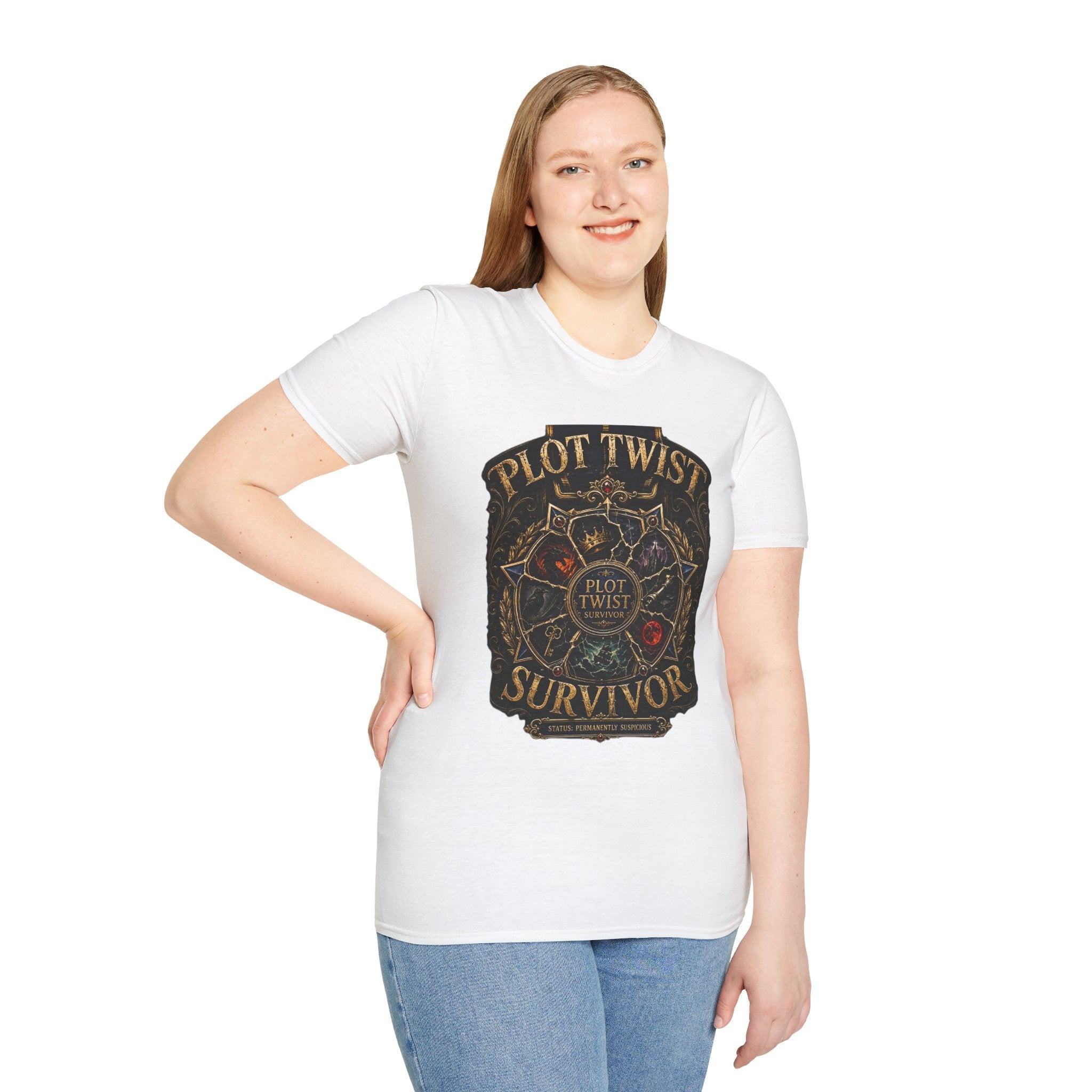 Plot Twist Survivor T‑Shirt — Funny Reader & Writer Literary Tee