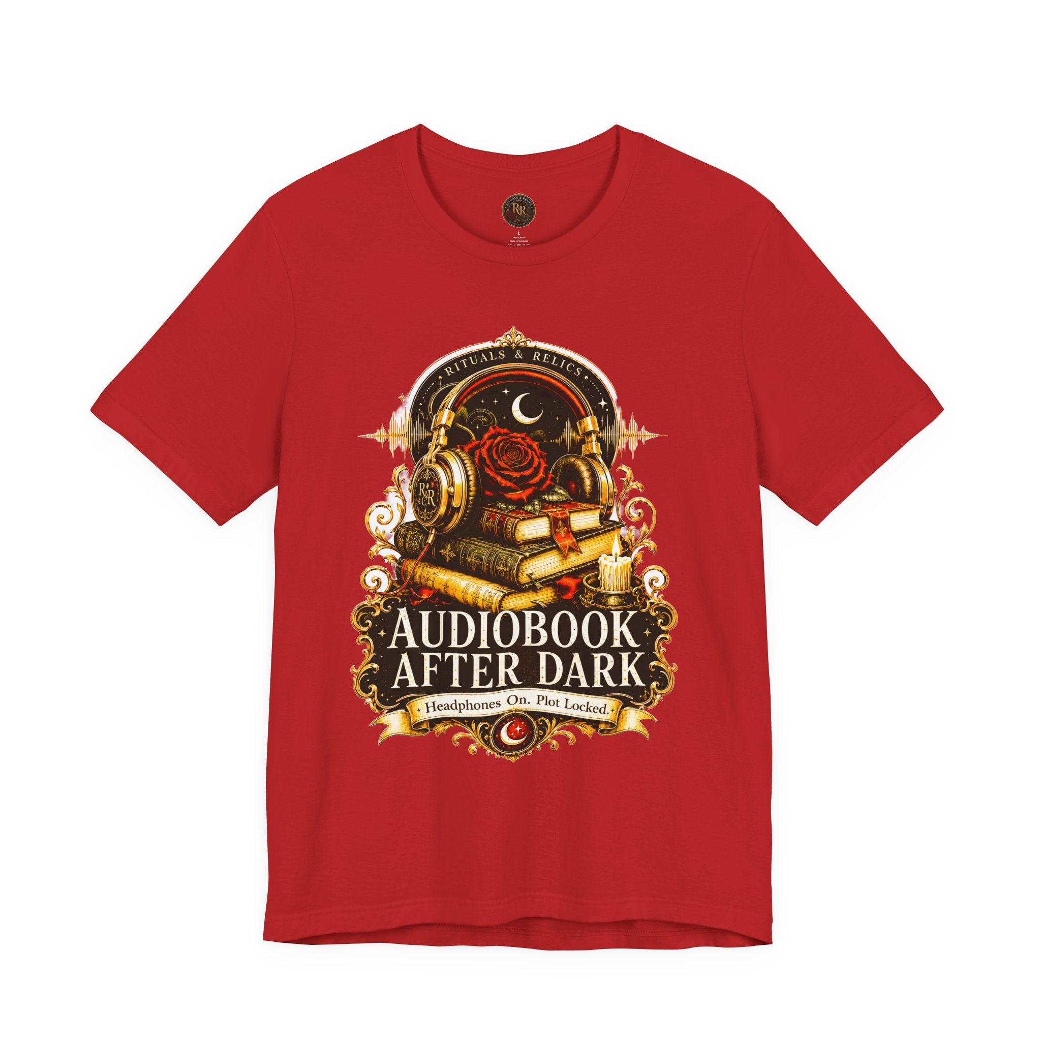 Audiobook After Dark Tee — Vintage Headphones & Books Nightshirt