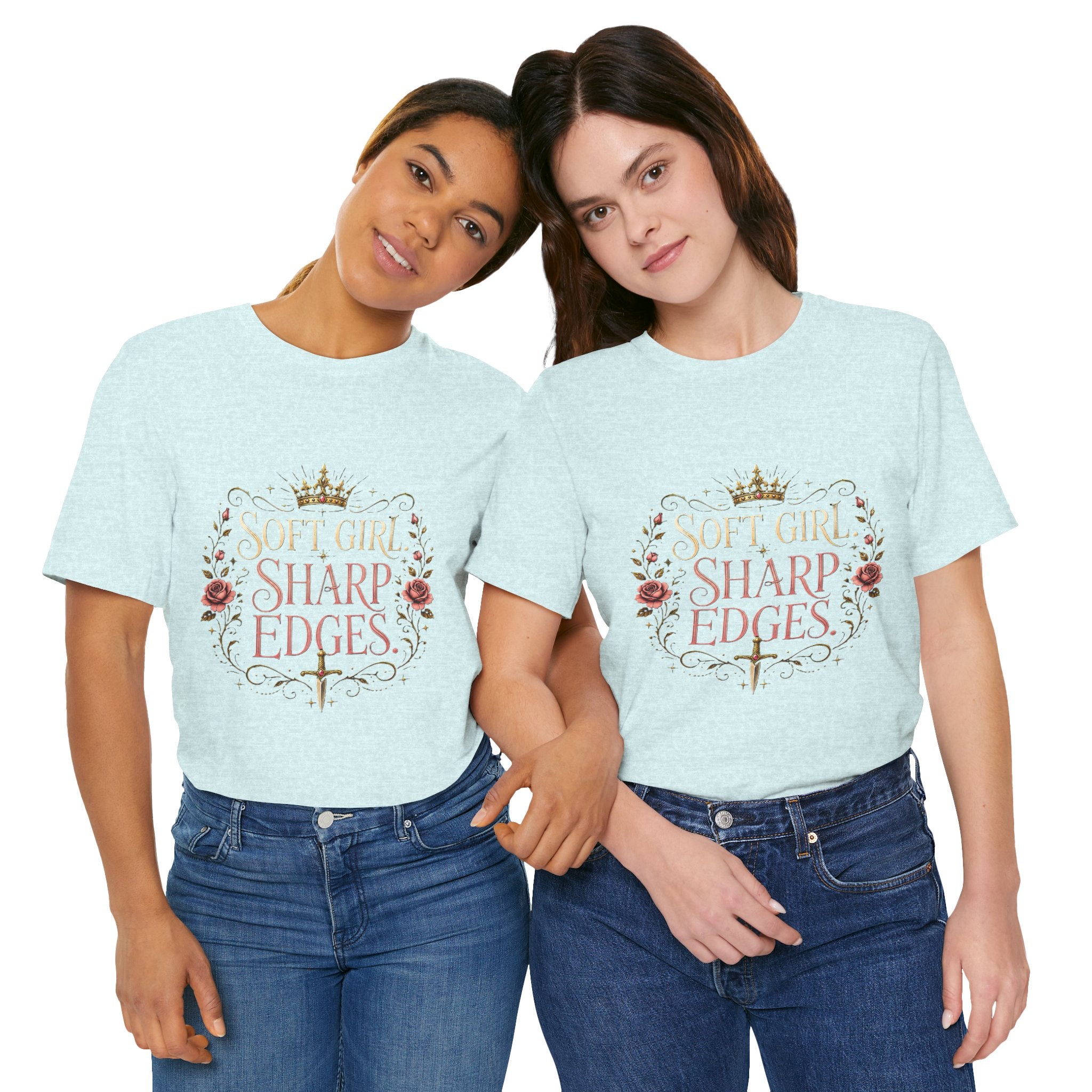 Soft Girl Sharp Edges Tee – Feminine Floral Graphic T-Shirt