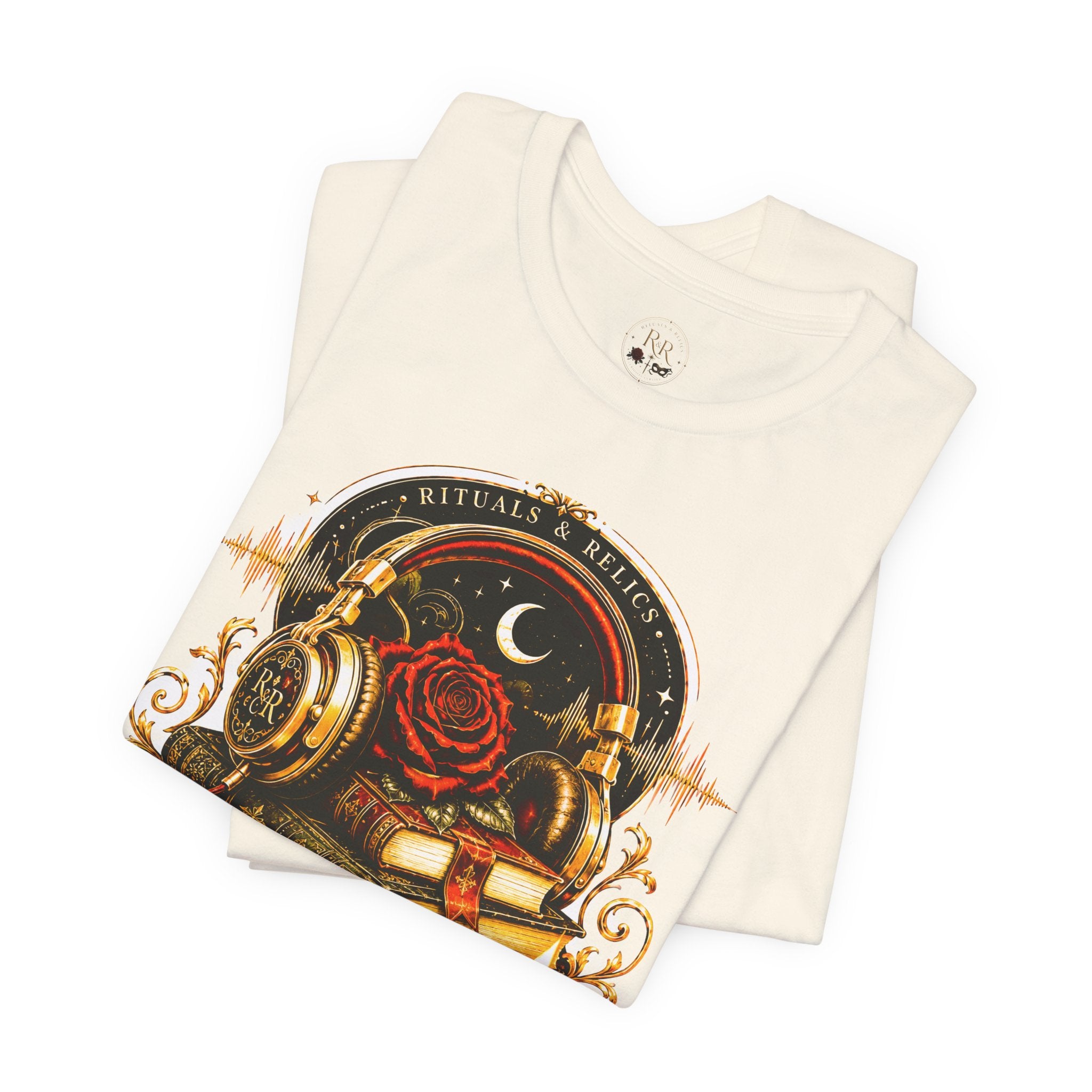 Audiobook After Dark Tee — Gothic Headphones & Books Nightshirt