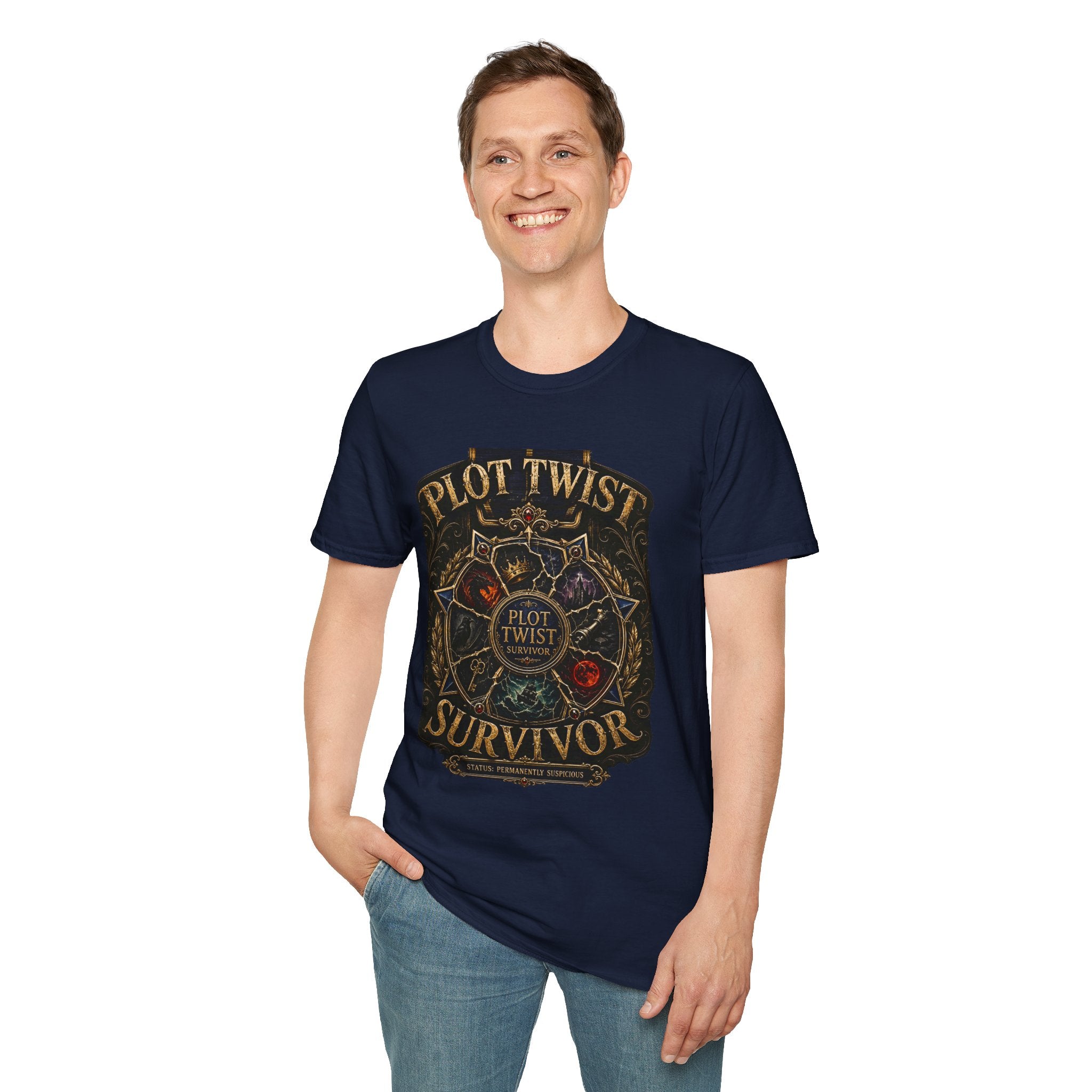 Plot Twist Survivor T‑Shirt — Funny Reader & Writer Literary Tee