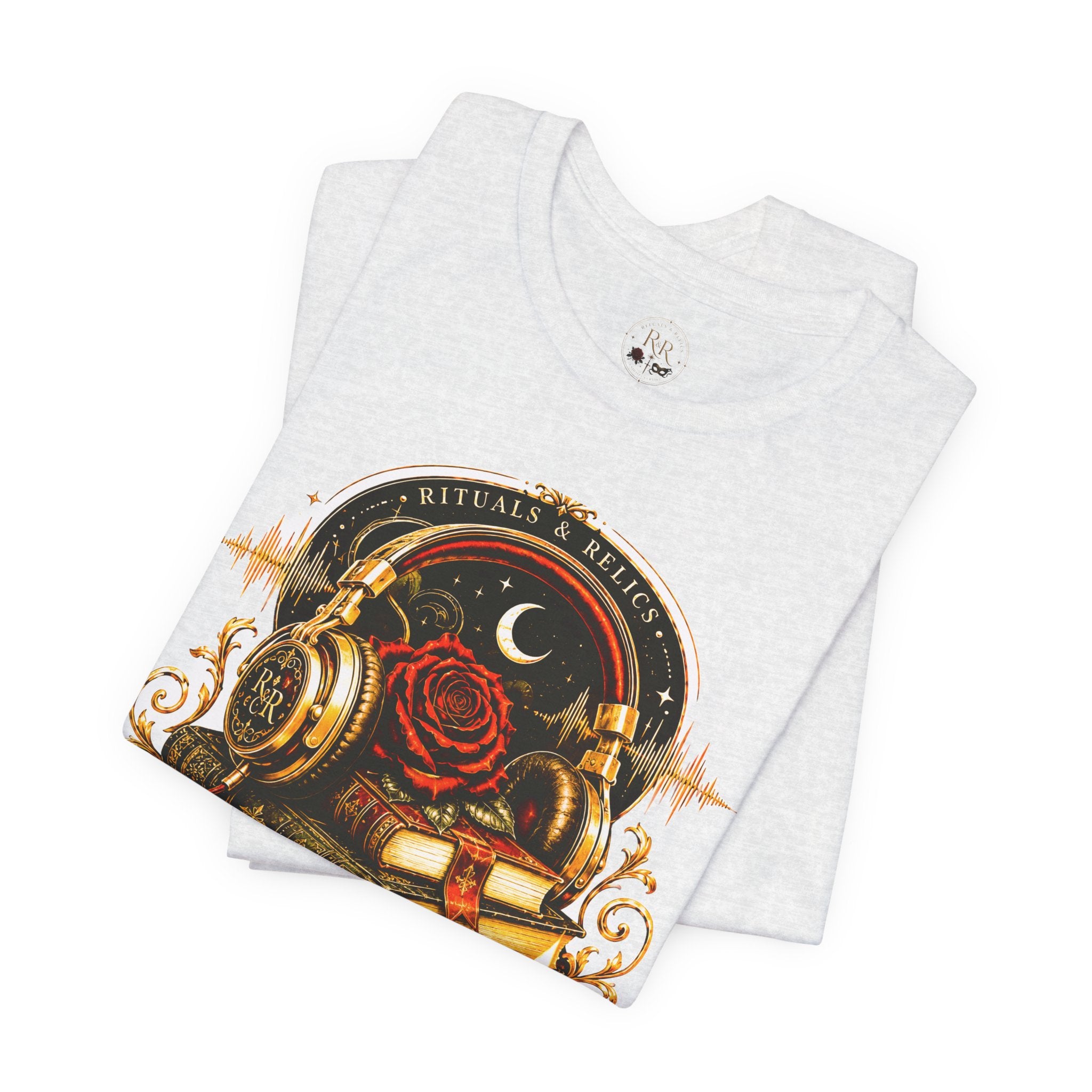 Audiobook After Dark Tee — Gothic Headphones & Books Nightshirt