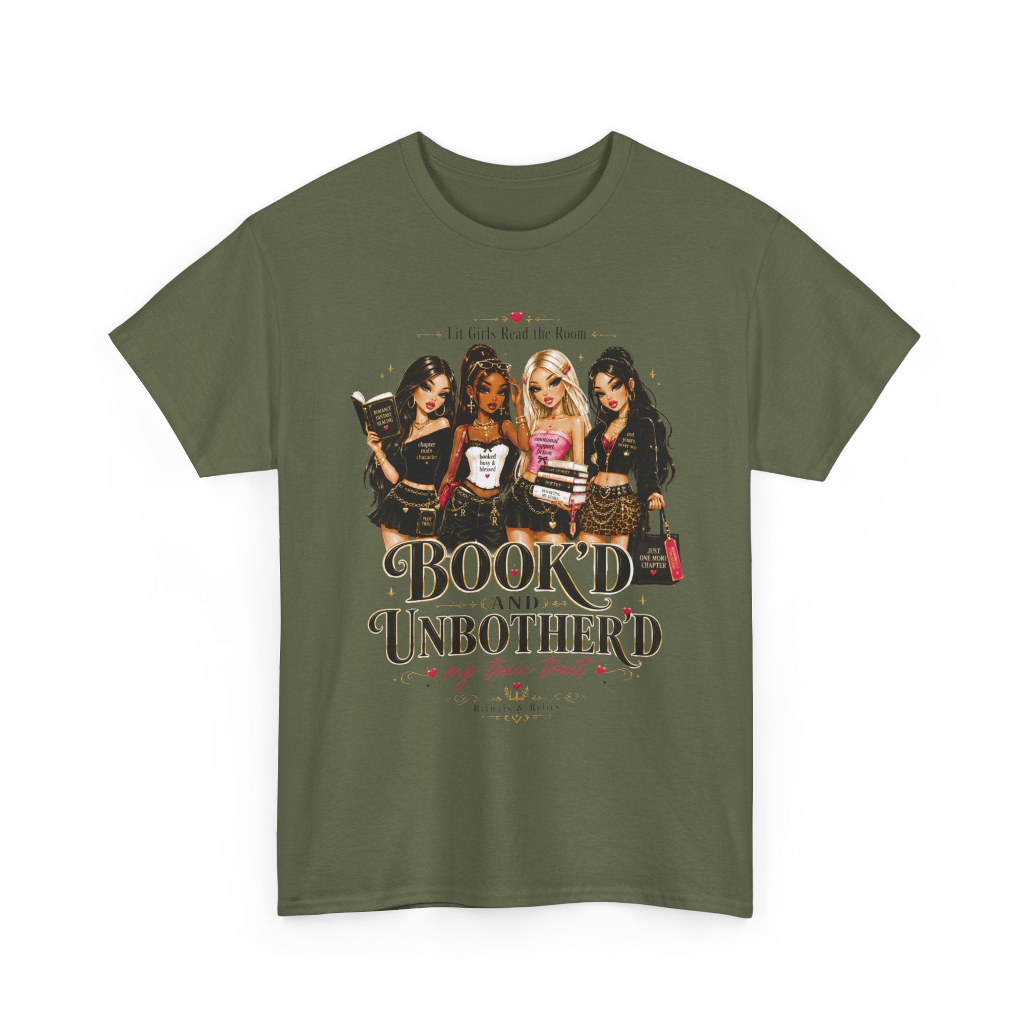 T-Shirt — "Booked and Unbothered" Book Lover Graphic Tee