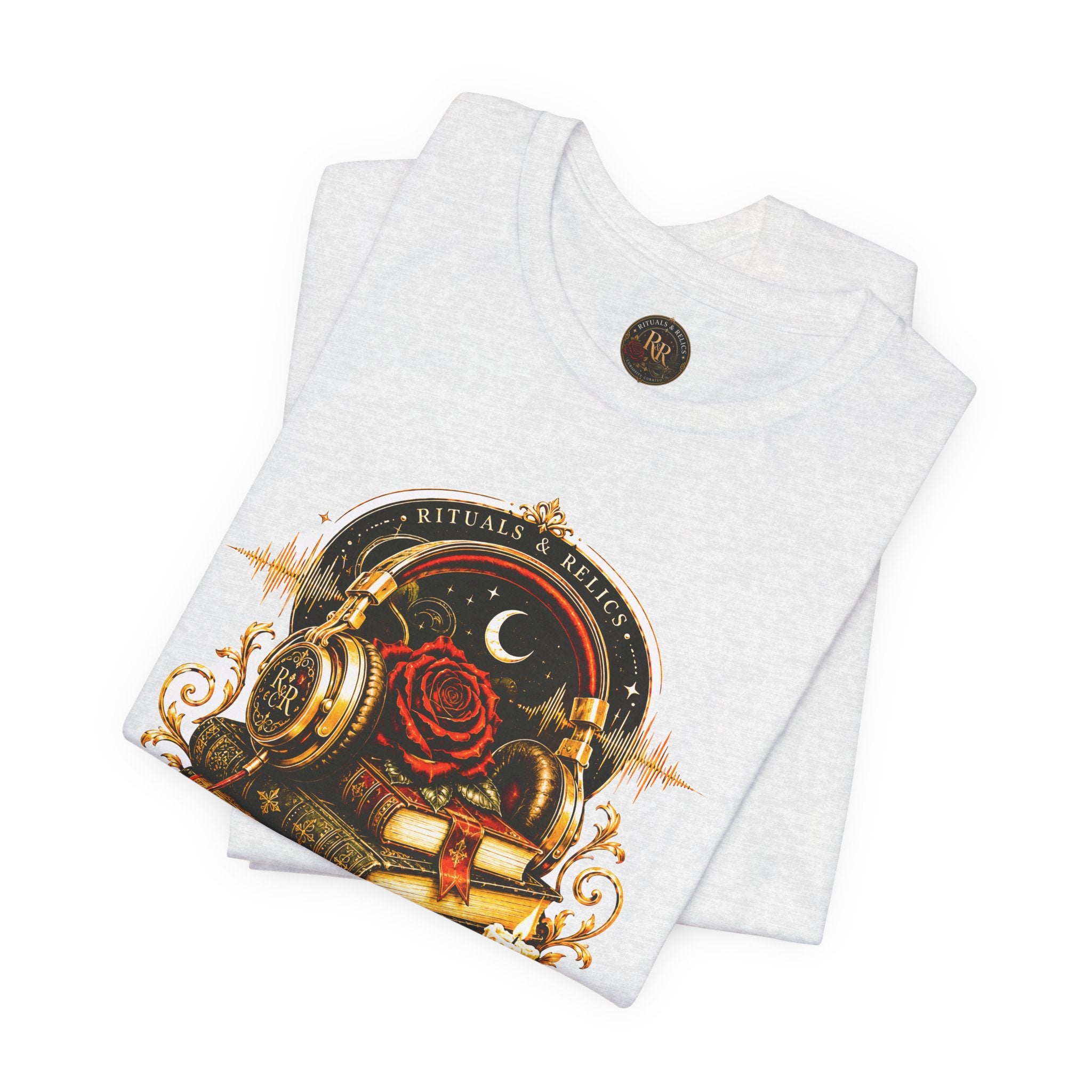 Audiobook After Dark Tee — Vintage Headphones & Books Nightshirt