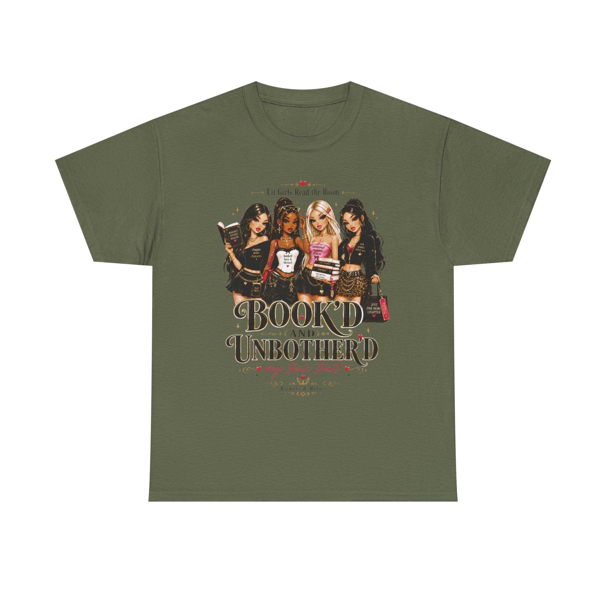 T-Shirt — "Booked and Unbothered" Book Lover Graphic Tee