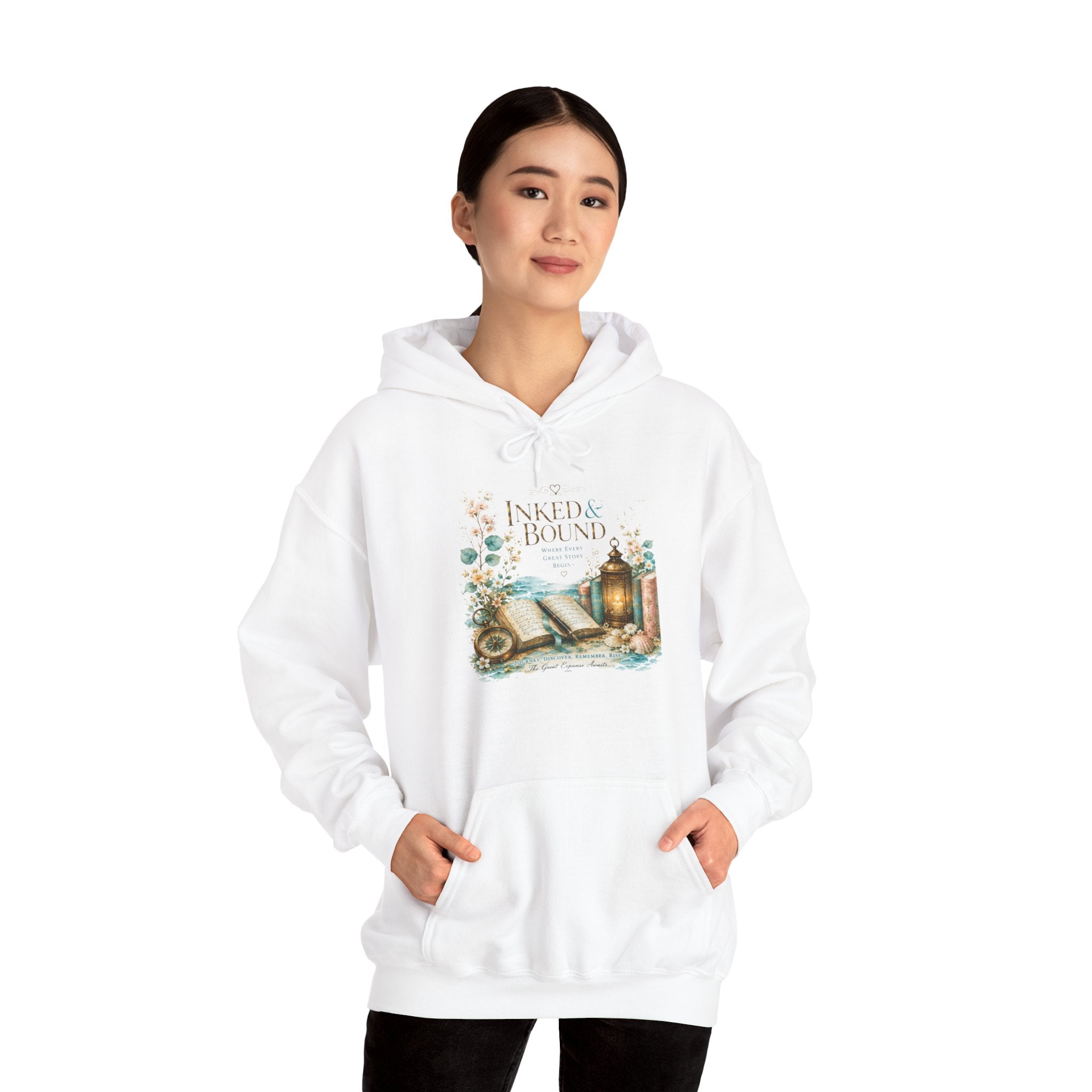 Hoodie - Enchanted Bookshop Vintage Library Design (“Inked & Bound”)