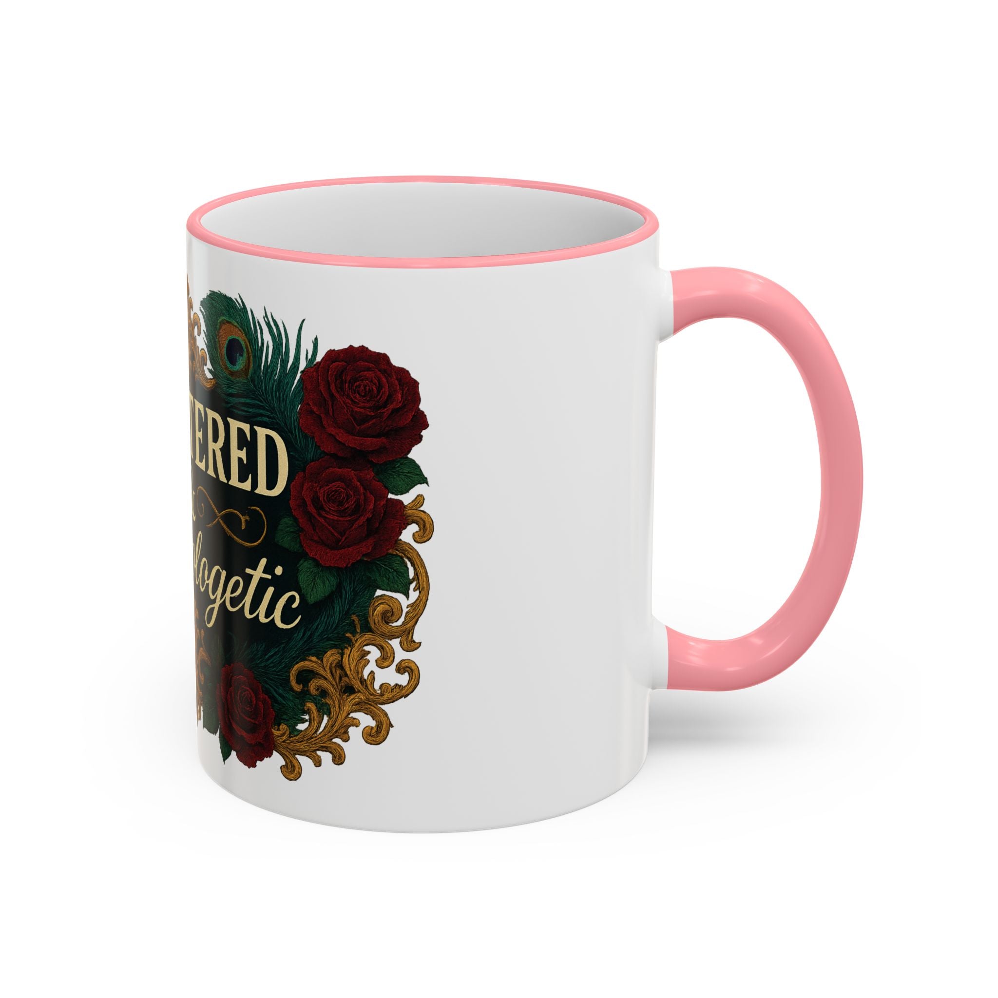 Unfiltered & Unapologetic Accent Rim Mug — Floral Gothic 11oz/15oz