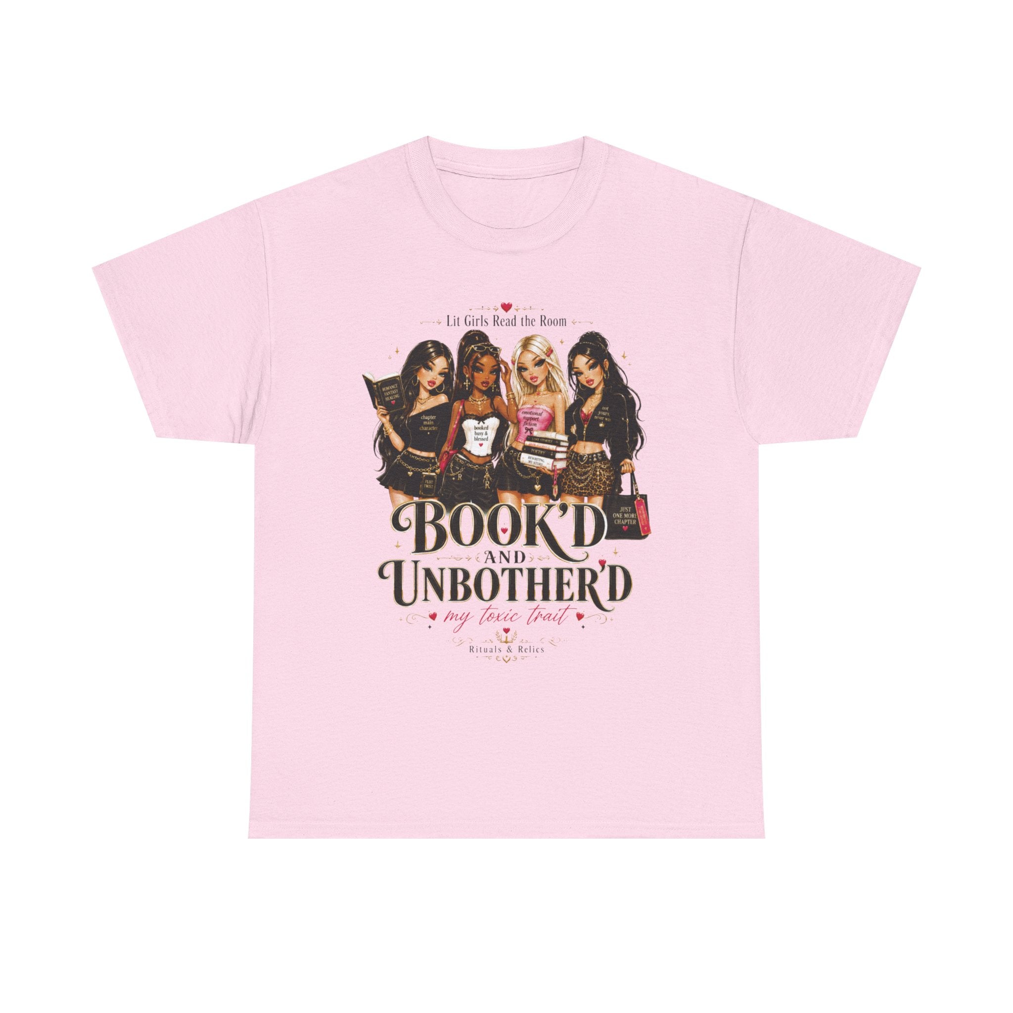 T-Shirt — "Booked and Unbothered" Book Lover Graphic Tee