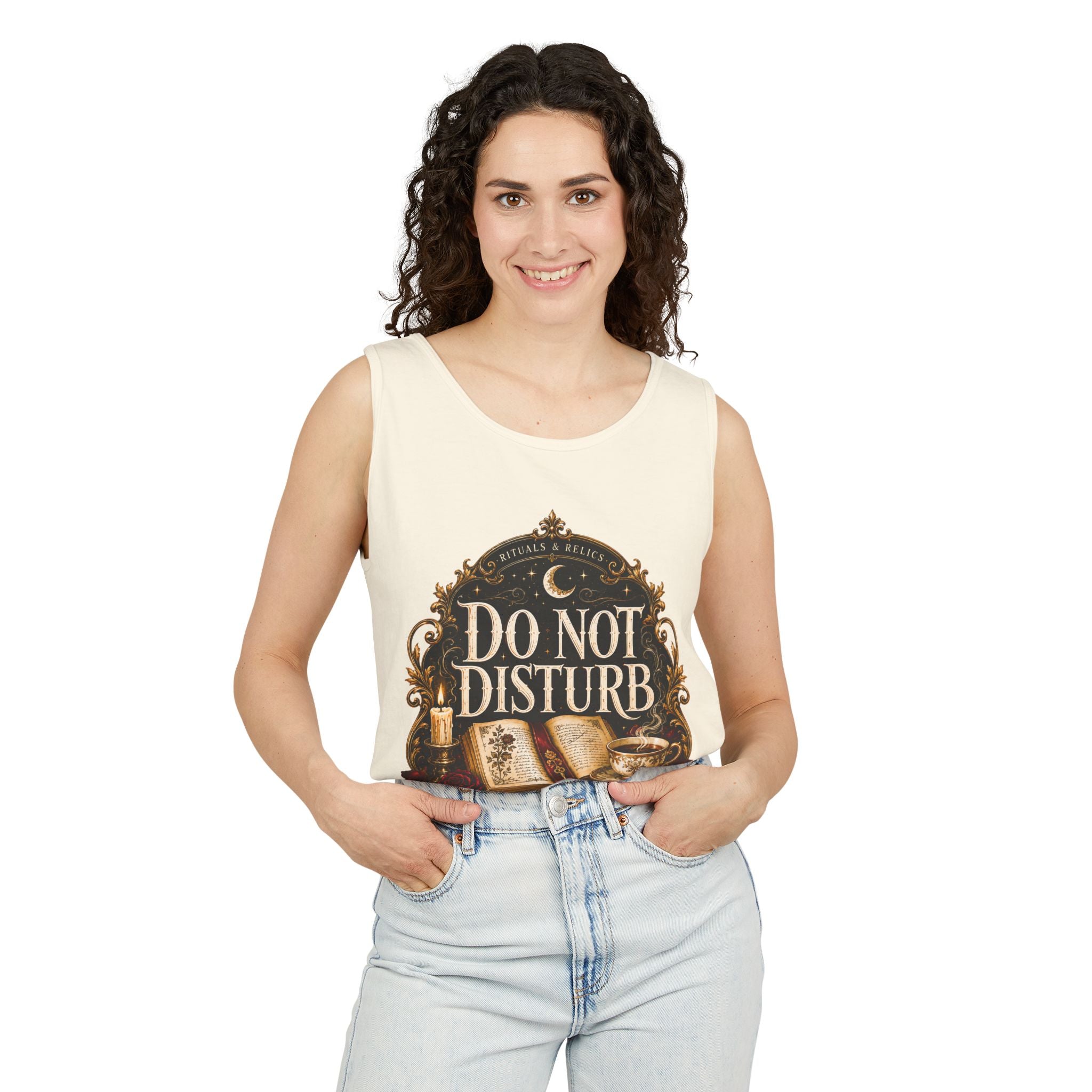 Do Not Disturb Bookish Tank Top — Reading Rituals Graphic Tank