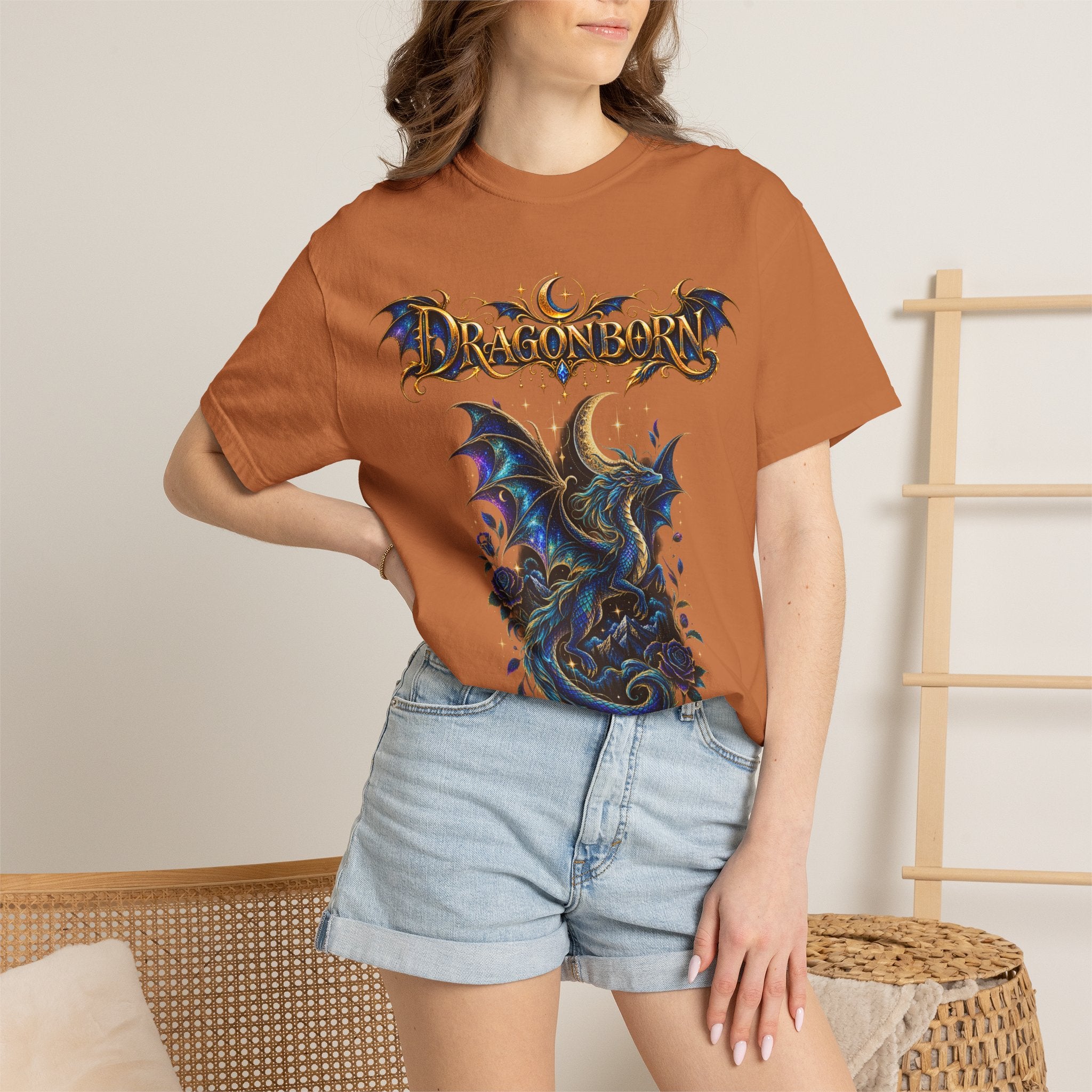 Dragonborn T-Shirt | Fantasy Dragon Graphic Tee | Born of fire. Raised beneath impossible skies.