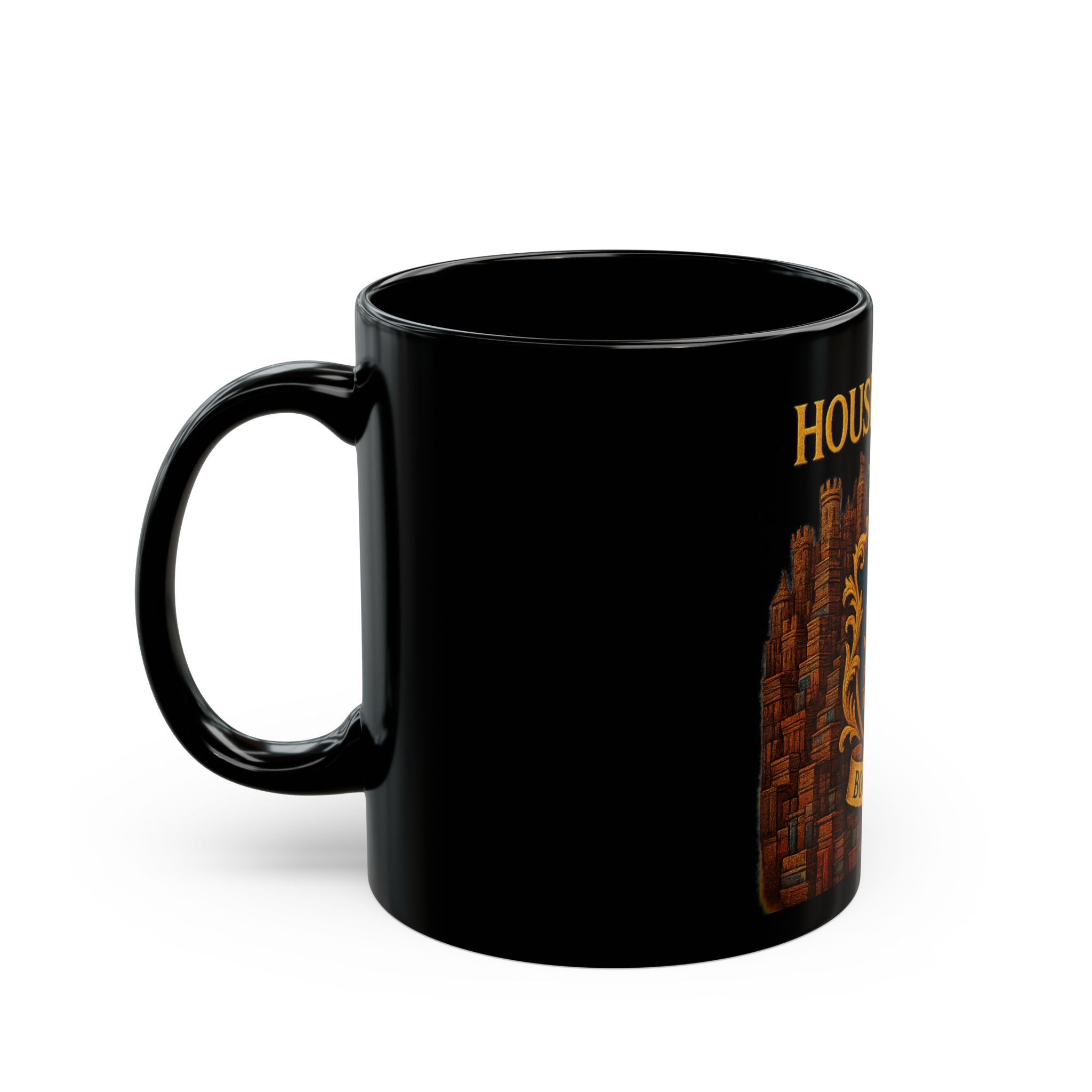 House of Hoard Book Hoard Black Mug — Funny Book Lover Coffee Cup (11oz/15oz)