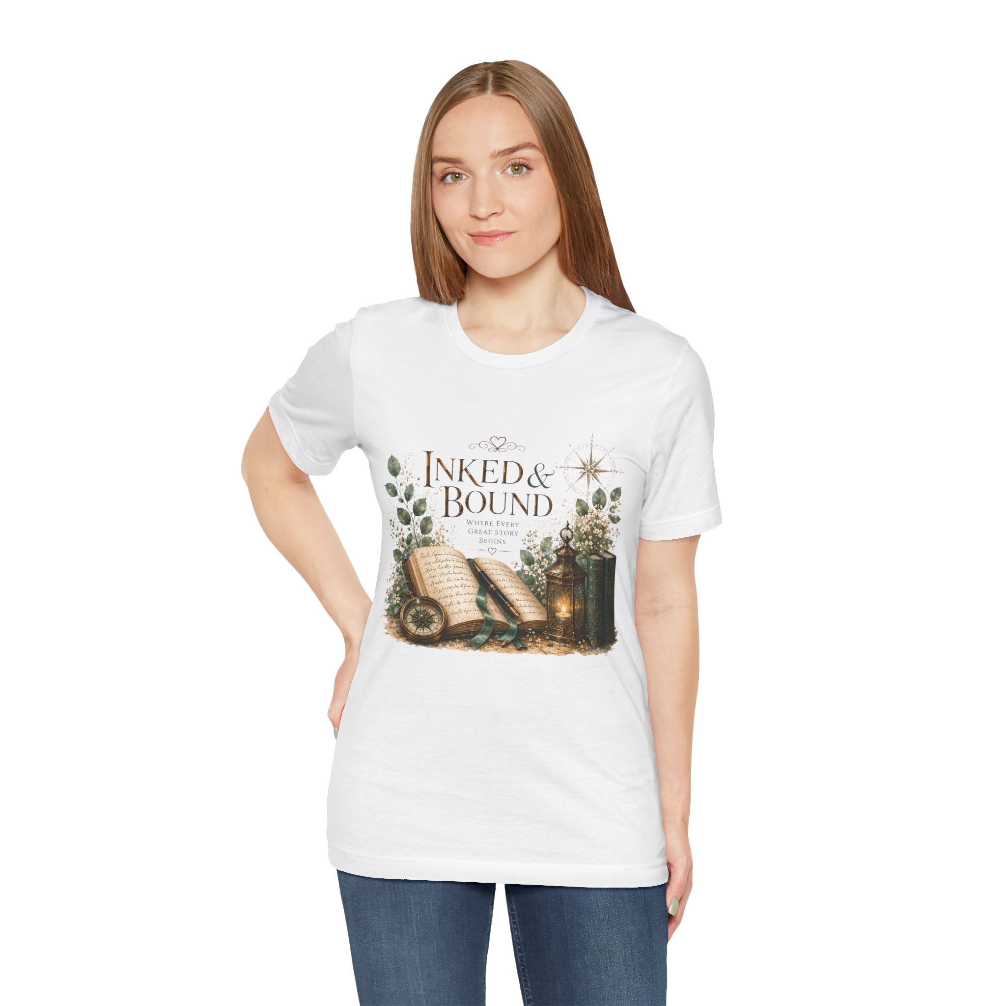 Inked & Bound Booklover T‑Shirt – Vintage Open Book Graphic