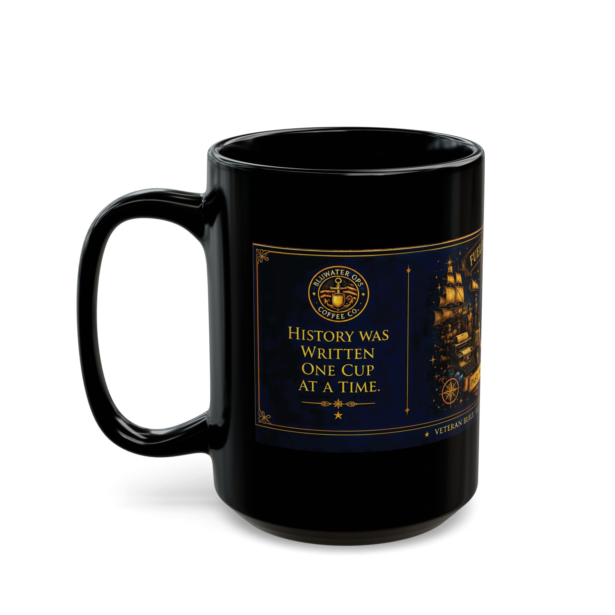 Biblionaut Black Coffee Mug — Book Lover Reading Adventure 11oz/15oz