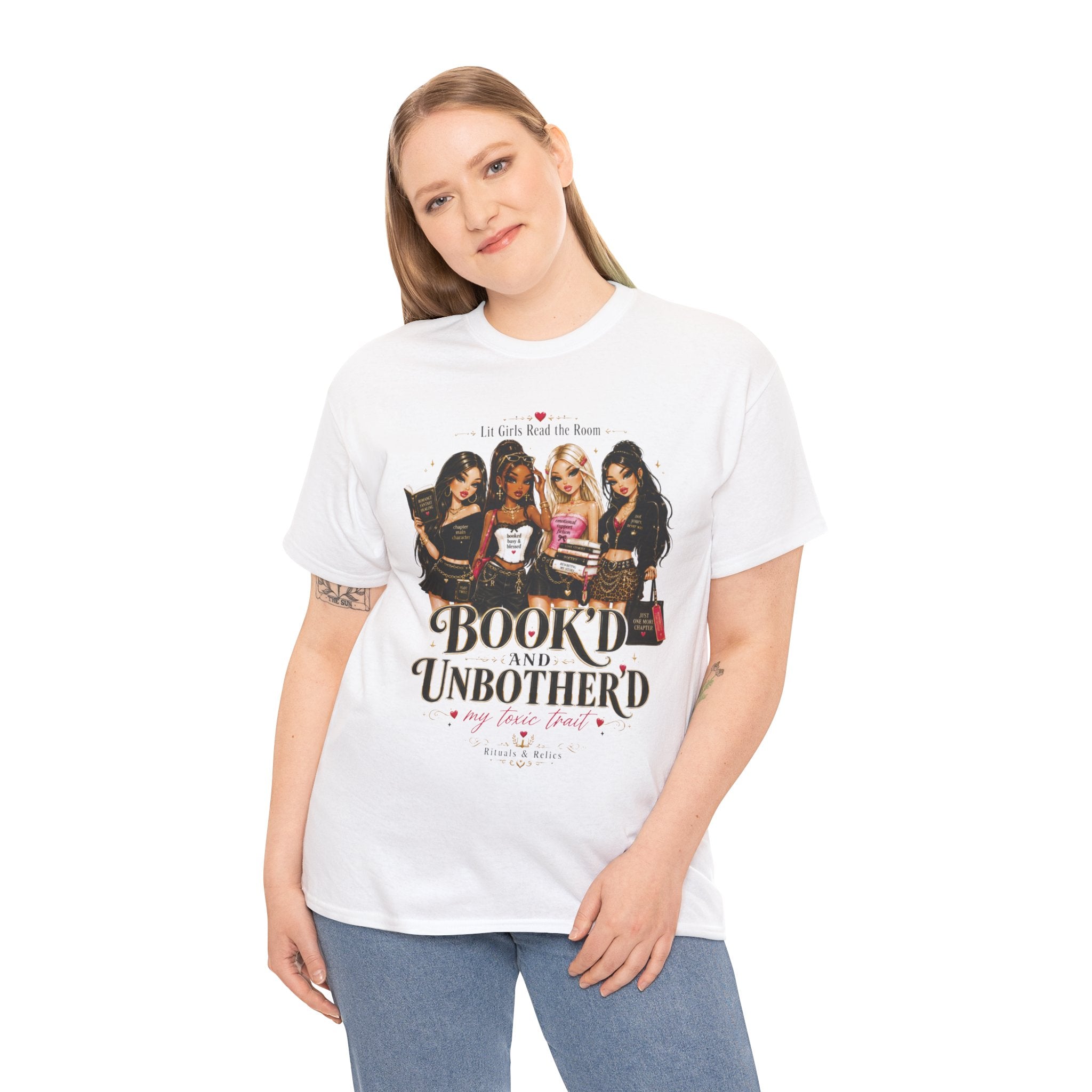 T-Shirt — "Booked and Unbothered" Book Lover Graphic Tee
