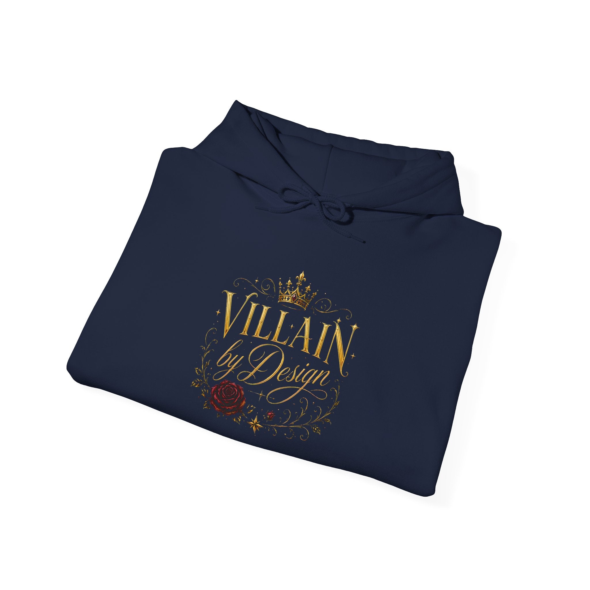 Hoodie — "Villain by Design" Crown & Rose Graphic Pullover