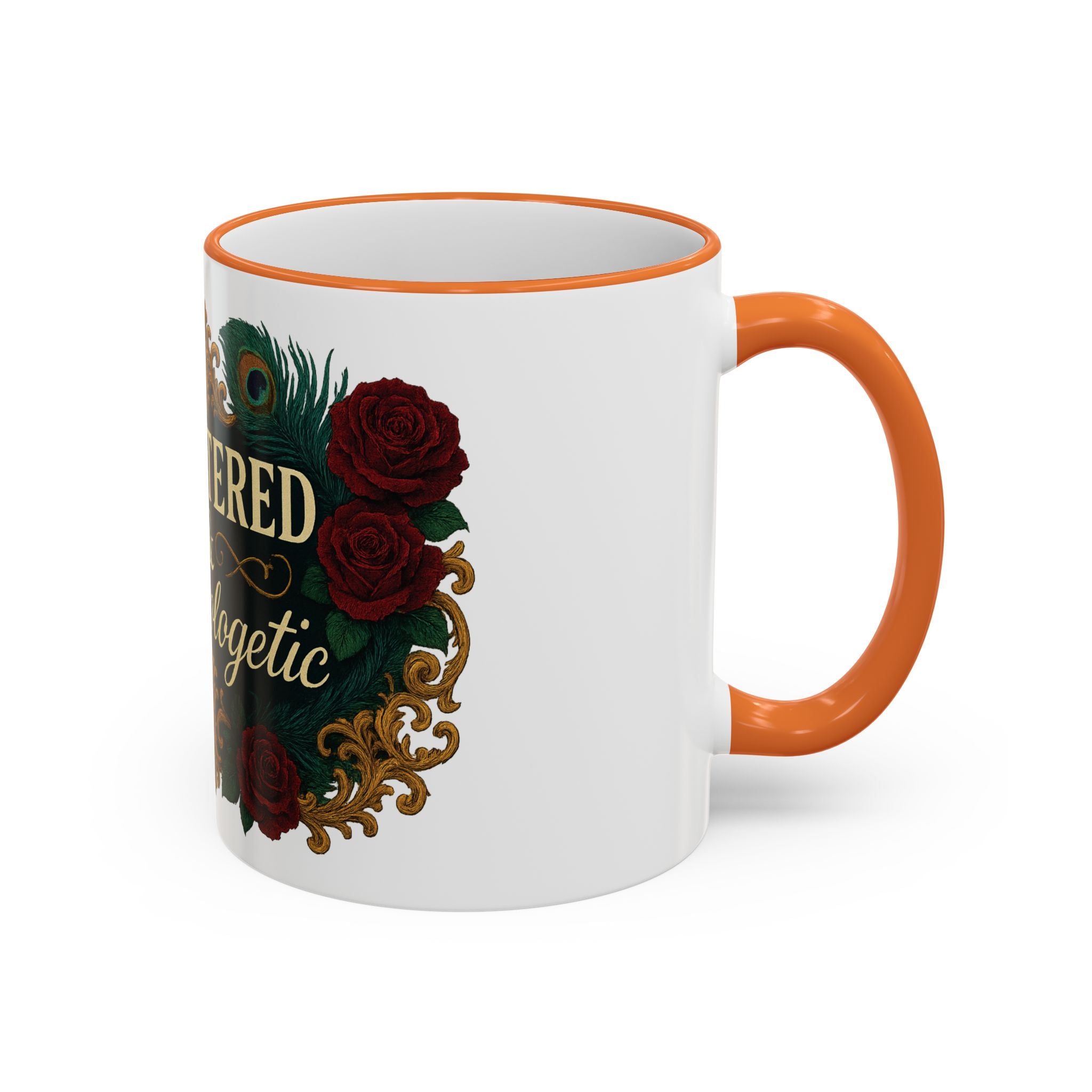 Unfiltered & Unapologetic Accent Rim Mug — Floral Gothic 11oz/15oz