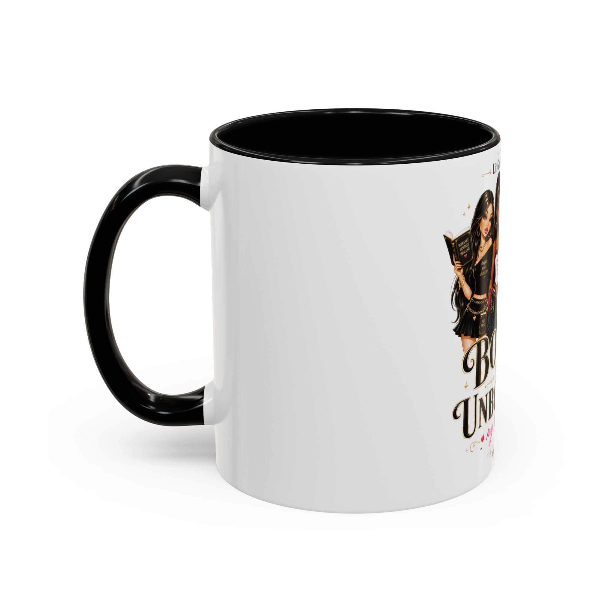 Book'd and Unbother'd Coffee Mug — Funny Book Lover Gift