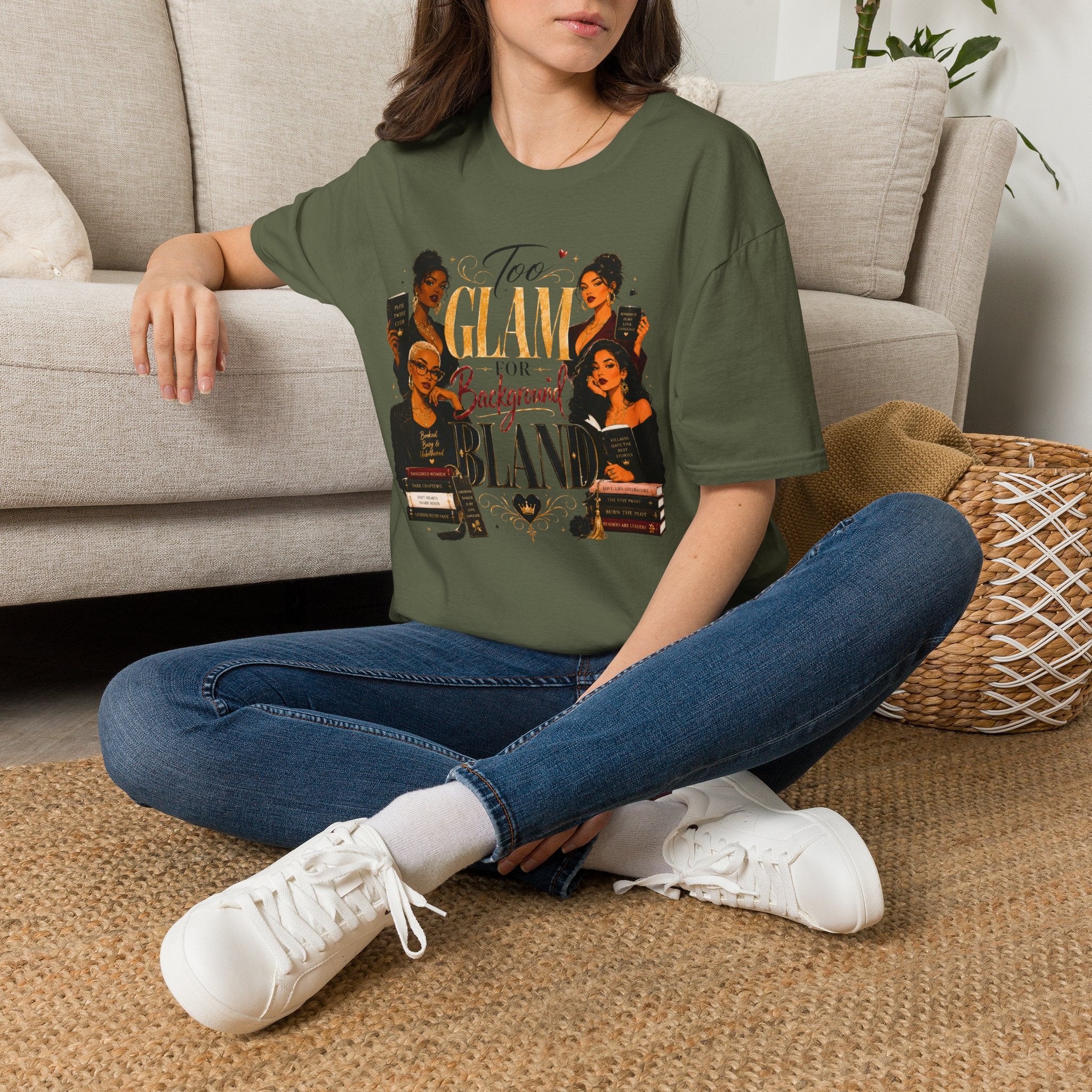 Too Glam for Background T-Shirt — Glamorous Black Women Graphic Tee