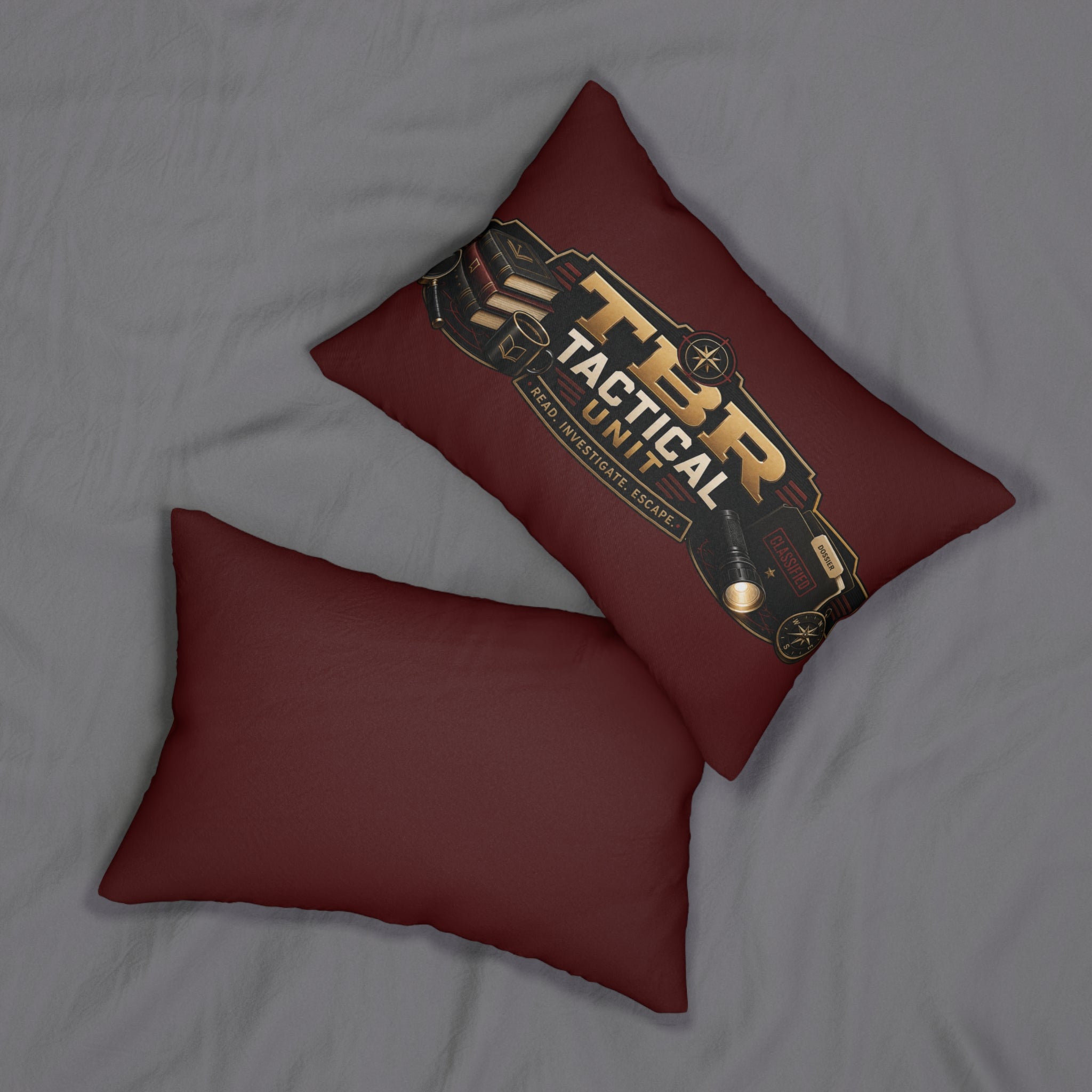 TBR Tactical Unit Lumbar Pillow — Detective Reading Accent Cushion