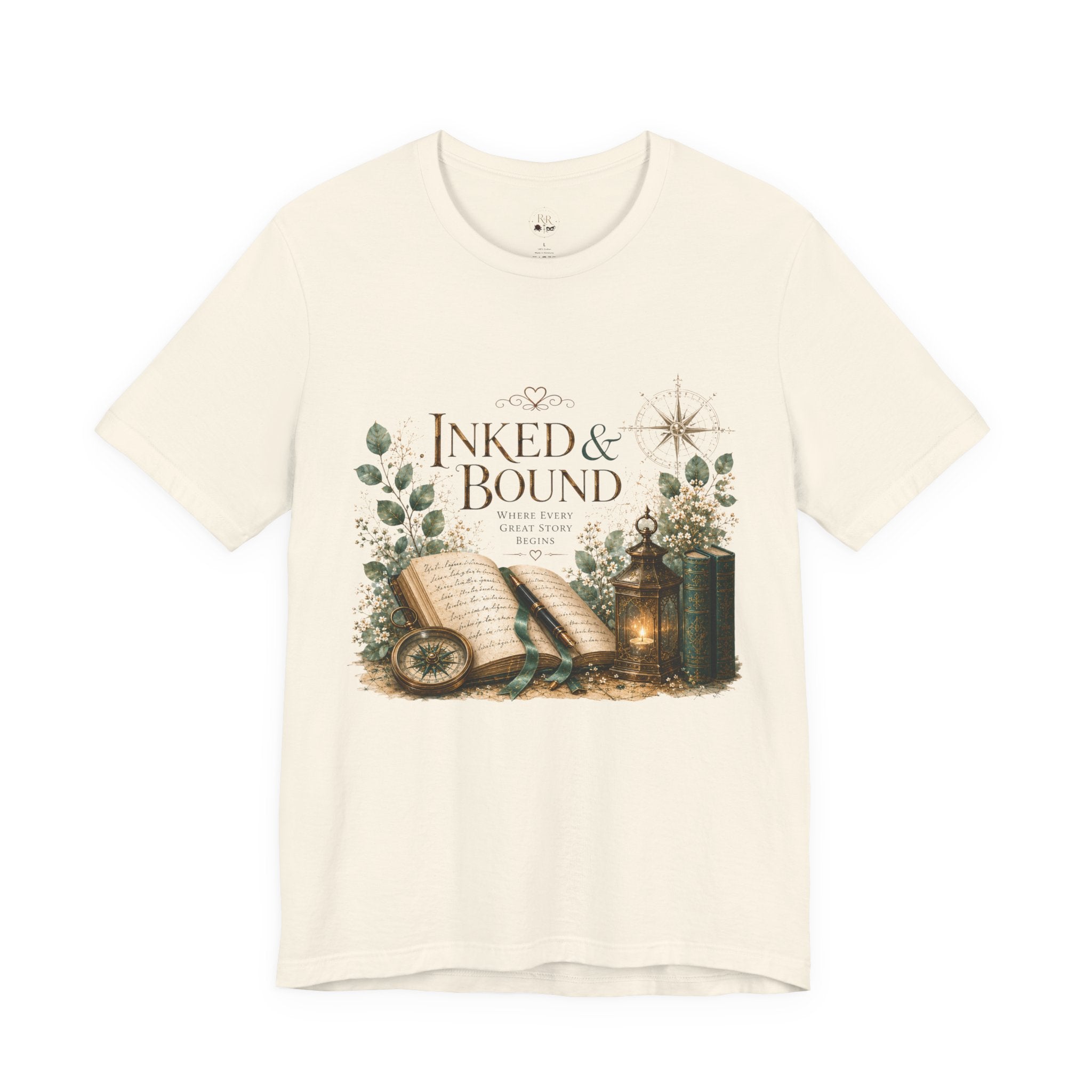 Inked & Bound Booklover T‑Shirt – Vintage Open Book Graphic