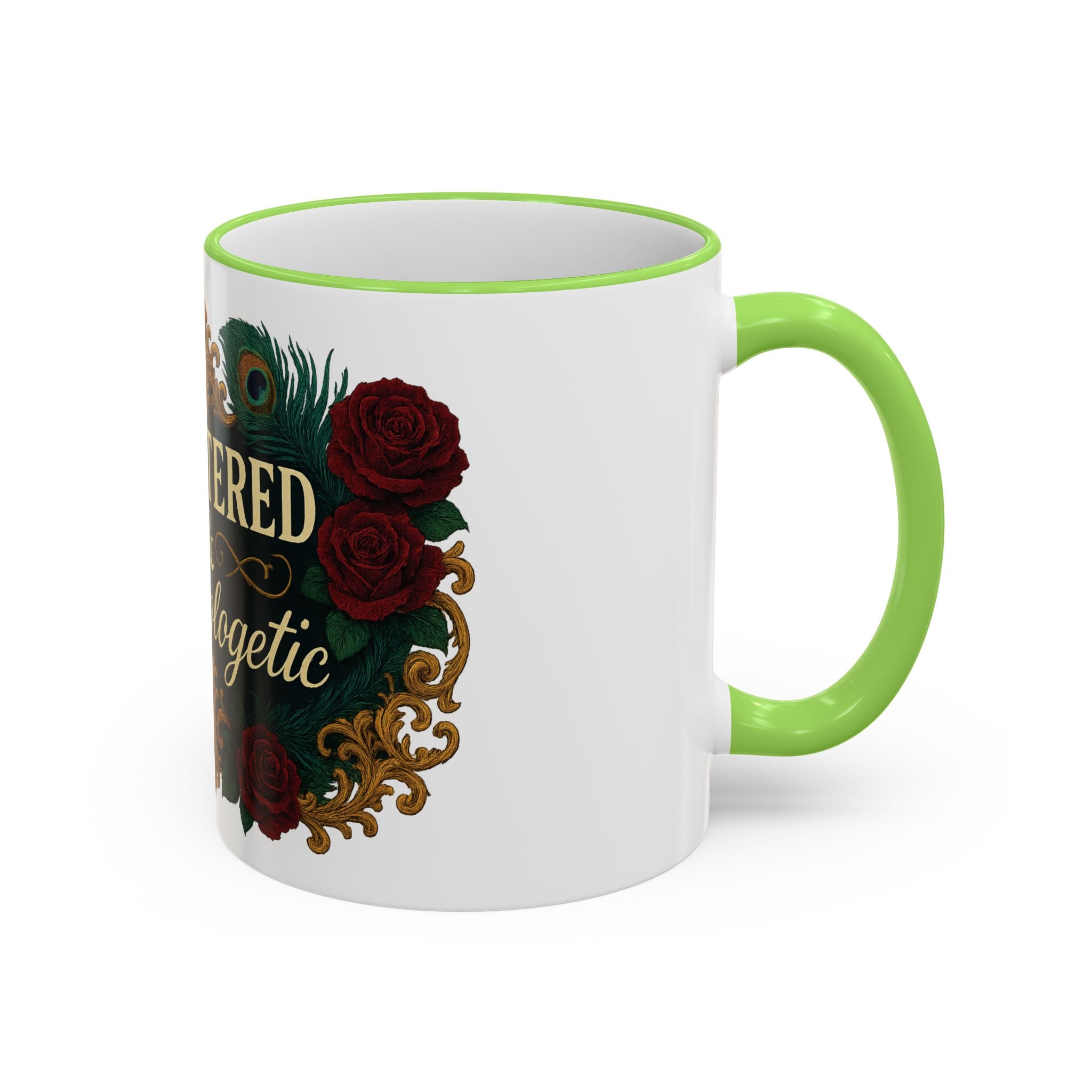 Unfiltered & Unapologetic Accent Rim Mug — Floral Gothic 11oz/15oz
