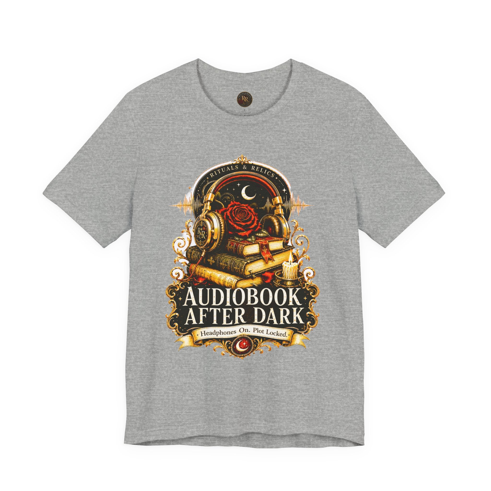 Audiobook After Dark Tee — Vintage Headphones & Books Nightshirt