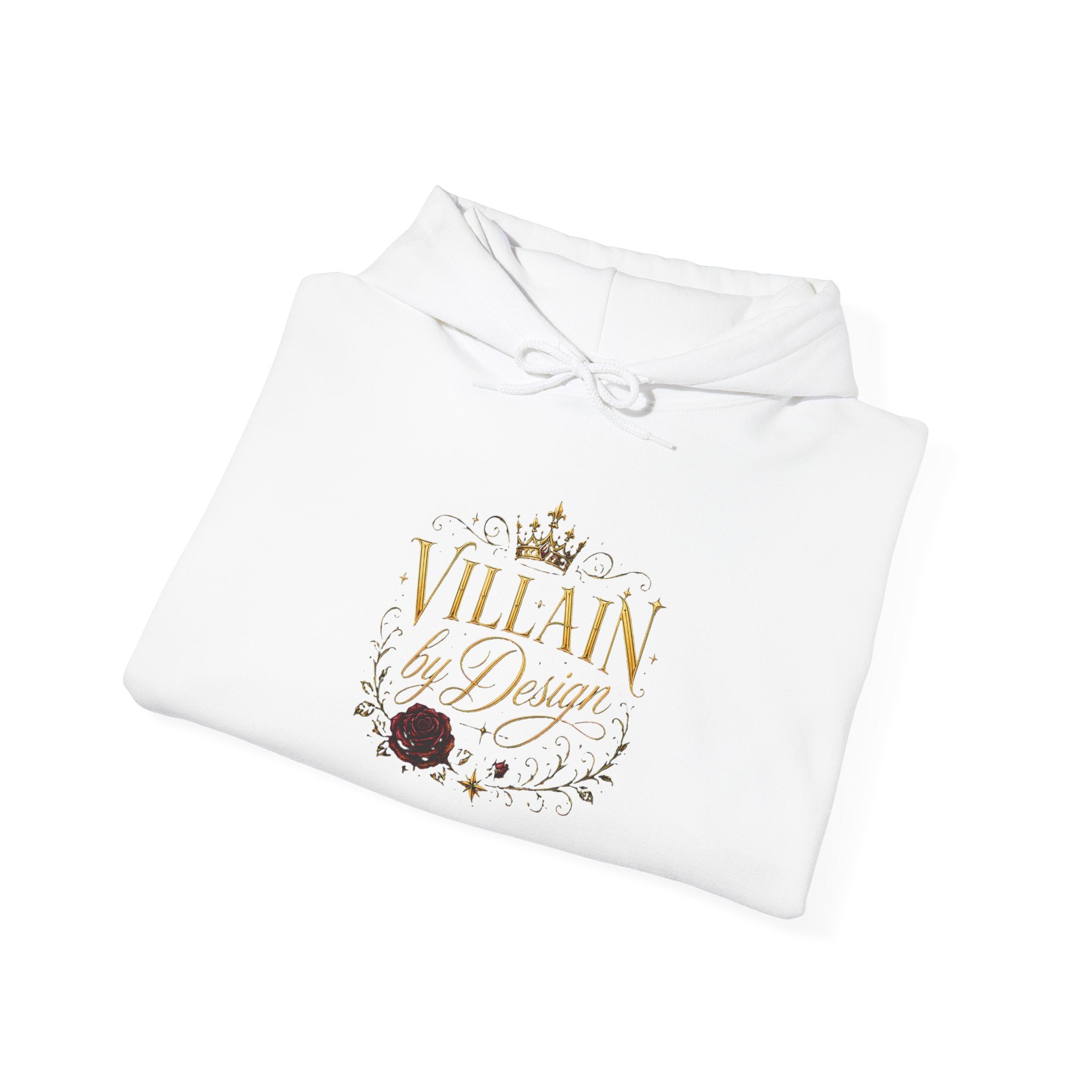 Hoodie — "Villain by Design" Crown & Rose Graphic Pullover