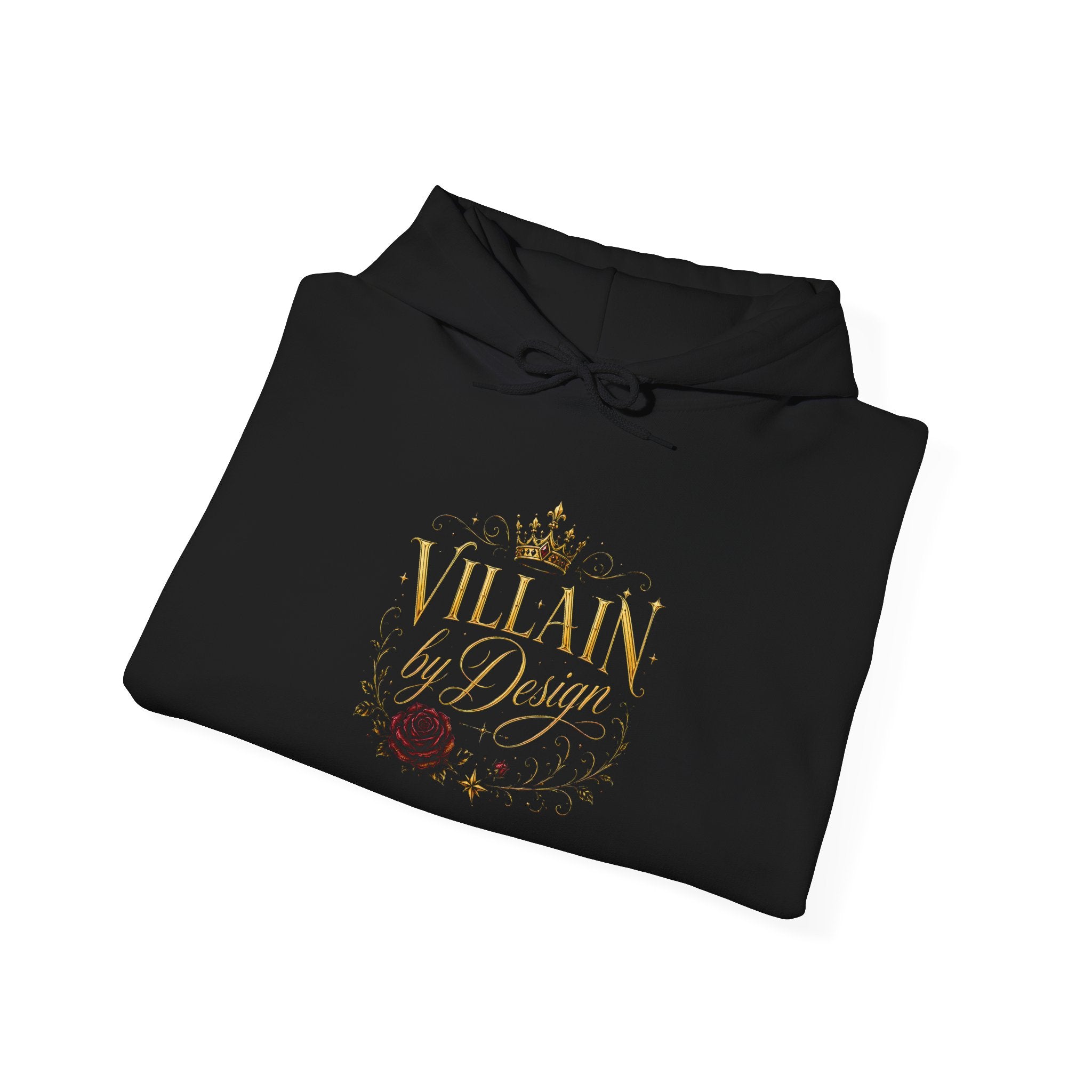 Hoodie — "Villain by Design" Crown & Rose Graphic Pullover