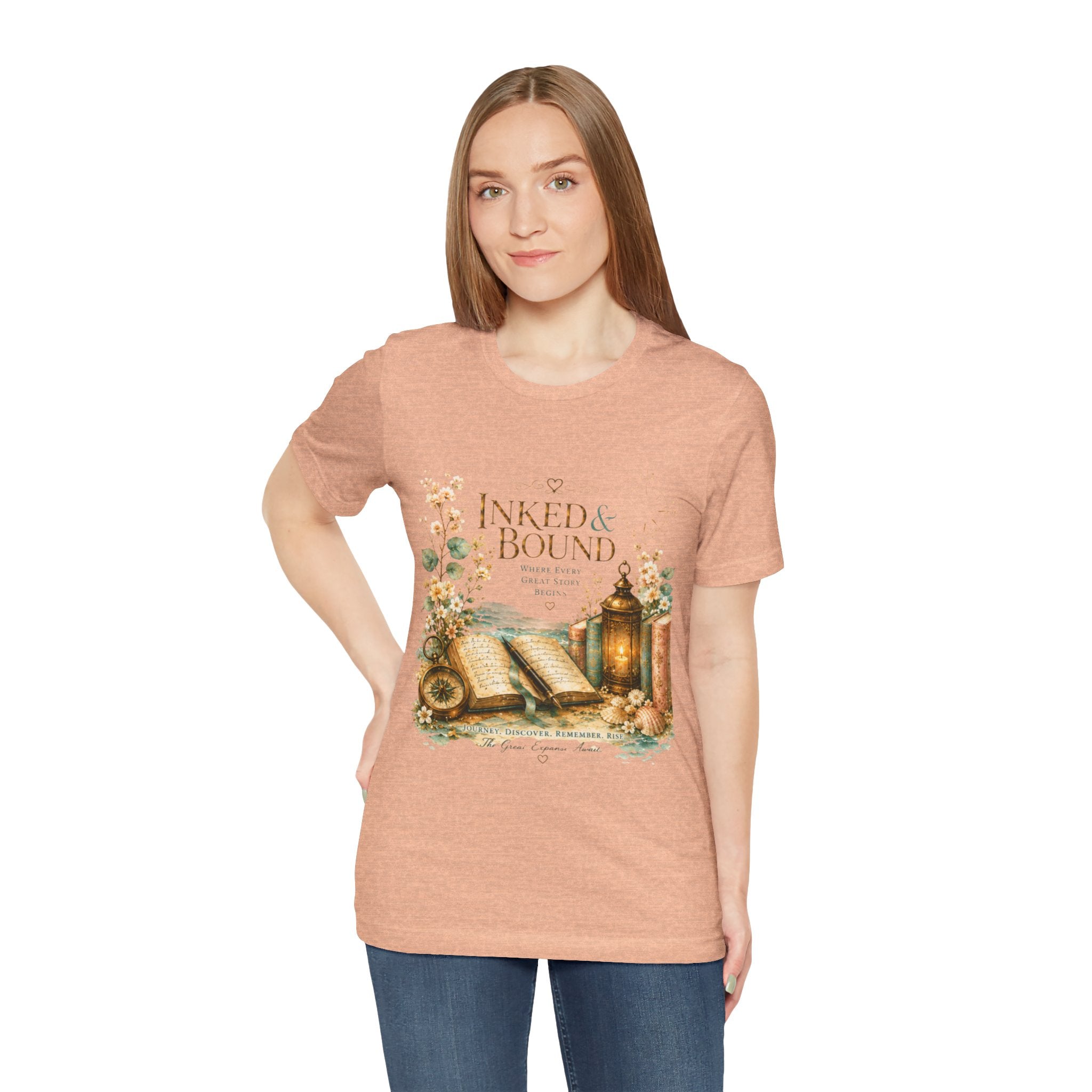 Inked & Bound Vintage Booklover Tee Bronze