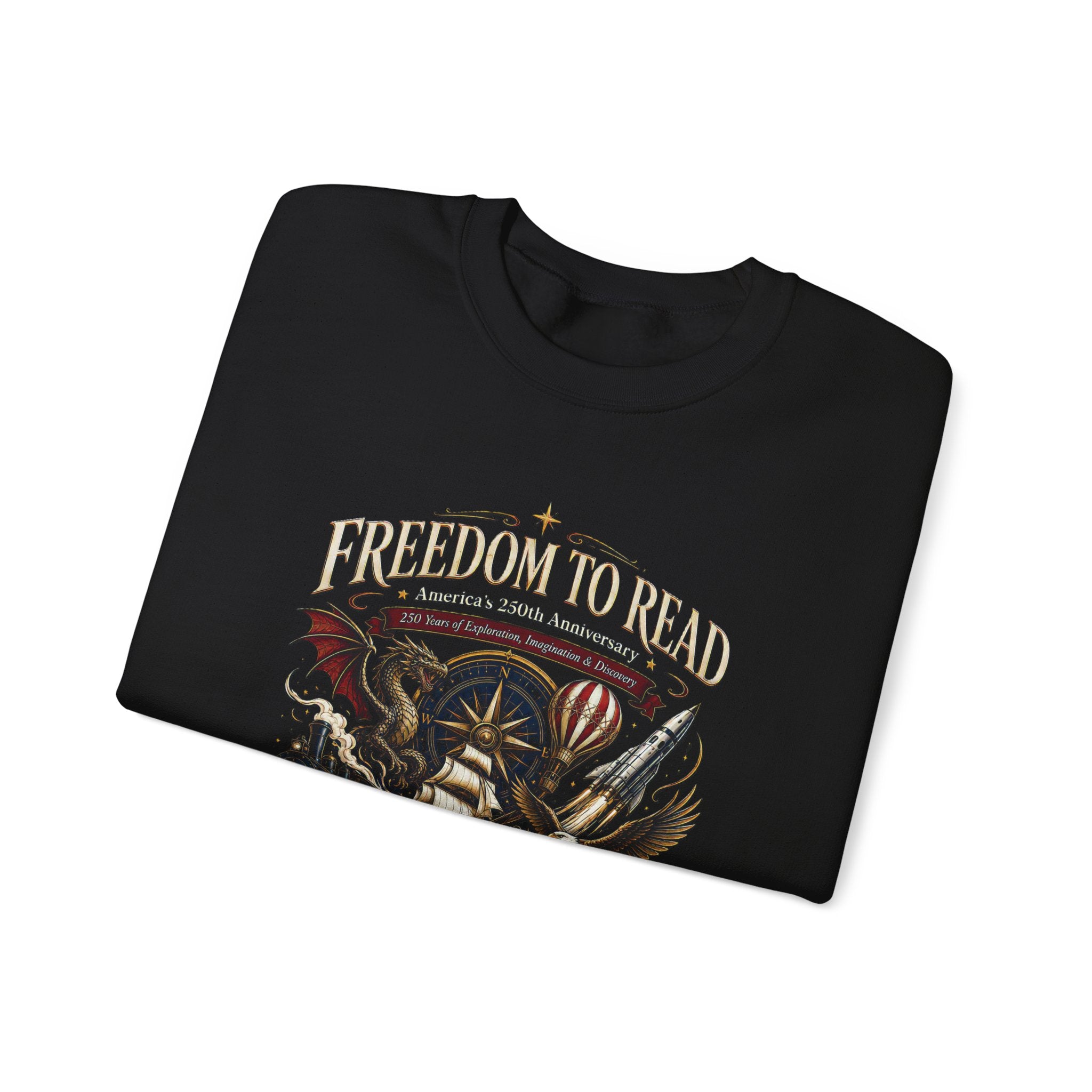Freedom to Read Crewneck Sweatshirt – Vintage Patriotic Book Lover Design