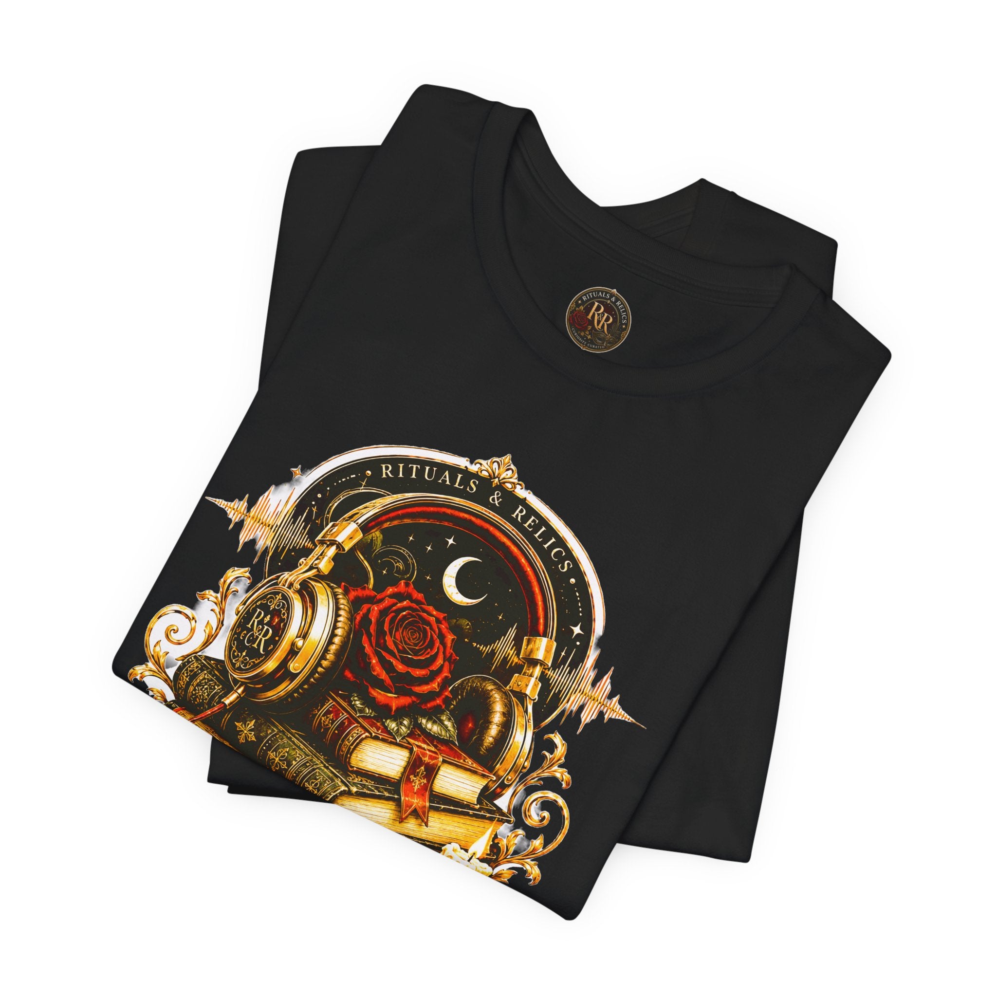 Audiobook After Dark Tee — Vintage Headphones & Books Nightshirt