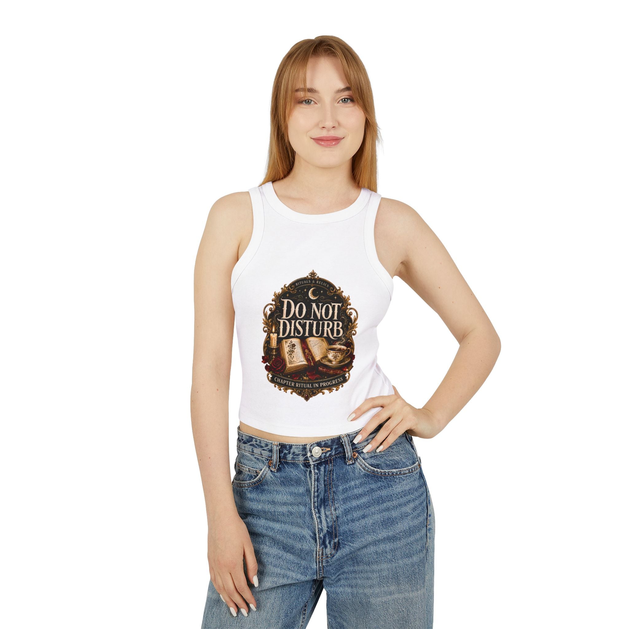 Do Not Disturb Tank Top — Witchy Bookish Graphic Racerback