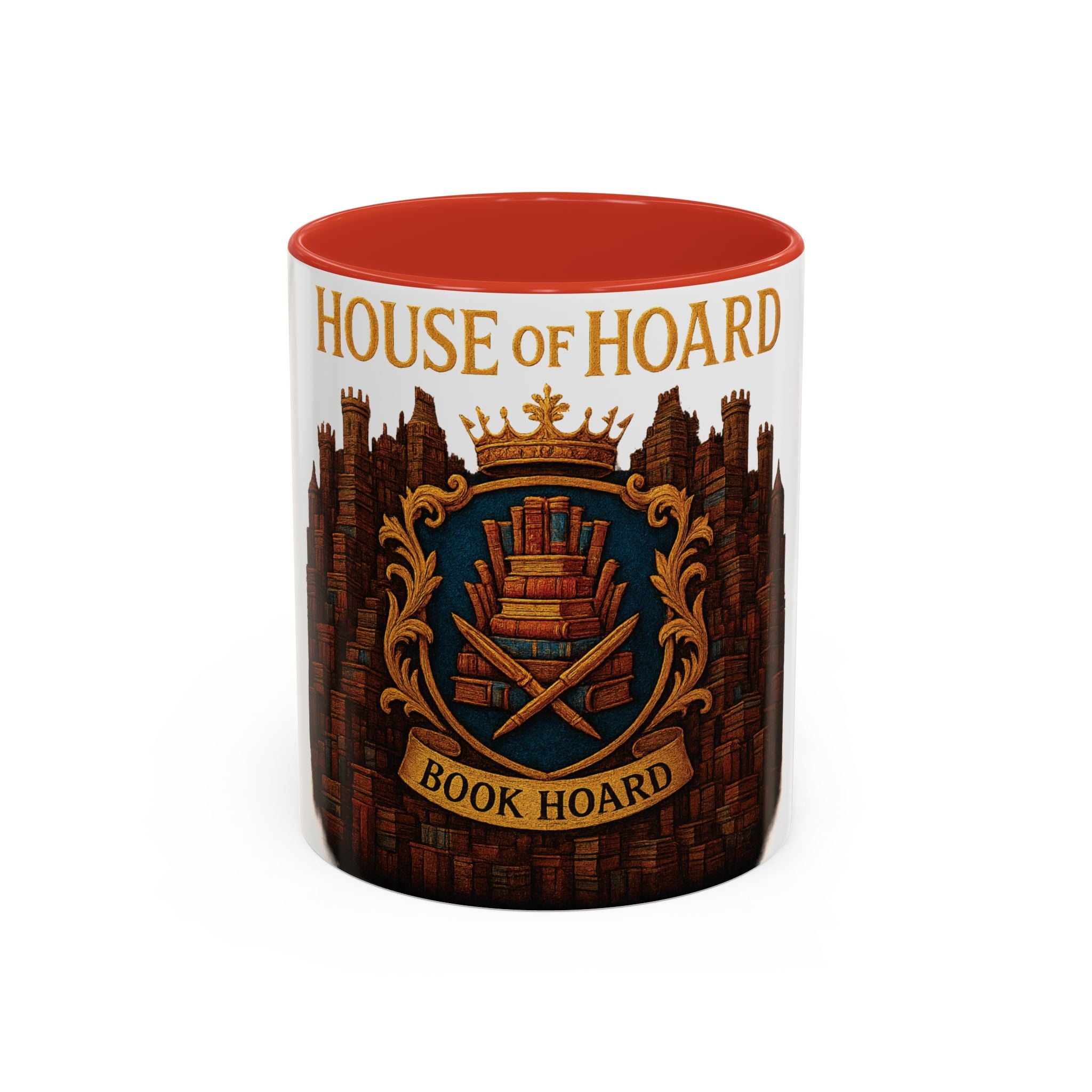 House of Hoard Book Hoard Accent Coffee Mug — Book Lover Novelty Gift (11/15 oz)
