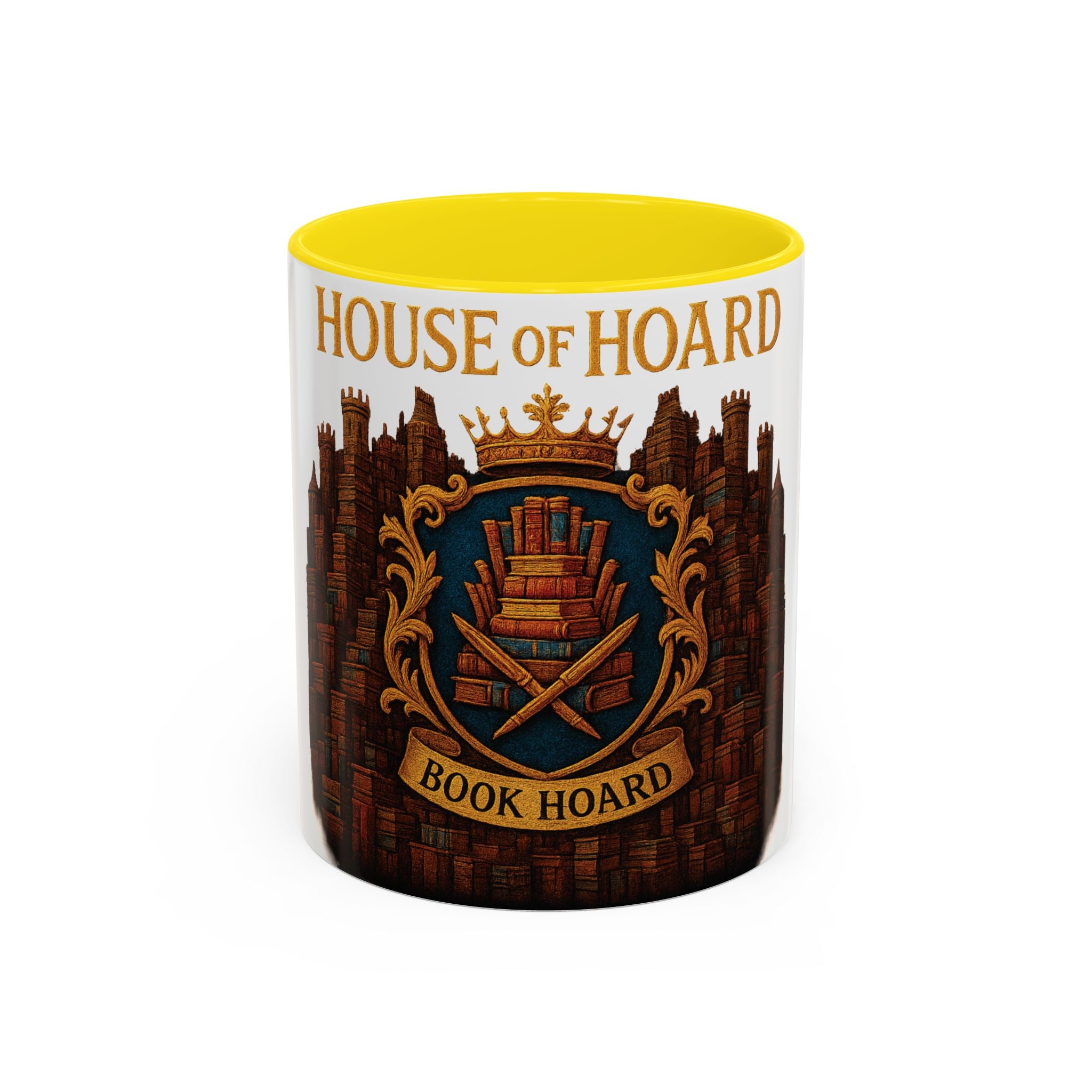 House of Hoard Book Hoard Accent Coffee Mug — Book Lover Novelty Gift (11/15 oz)