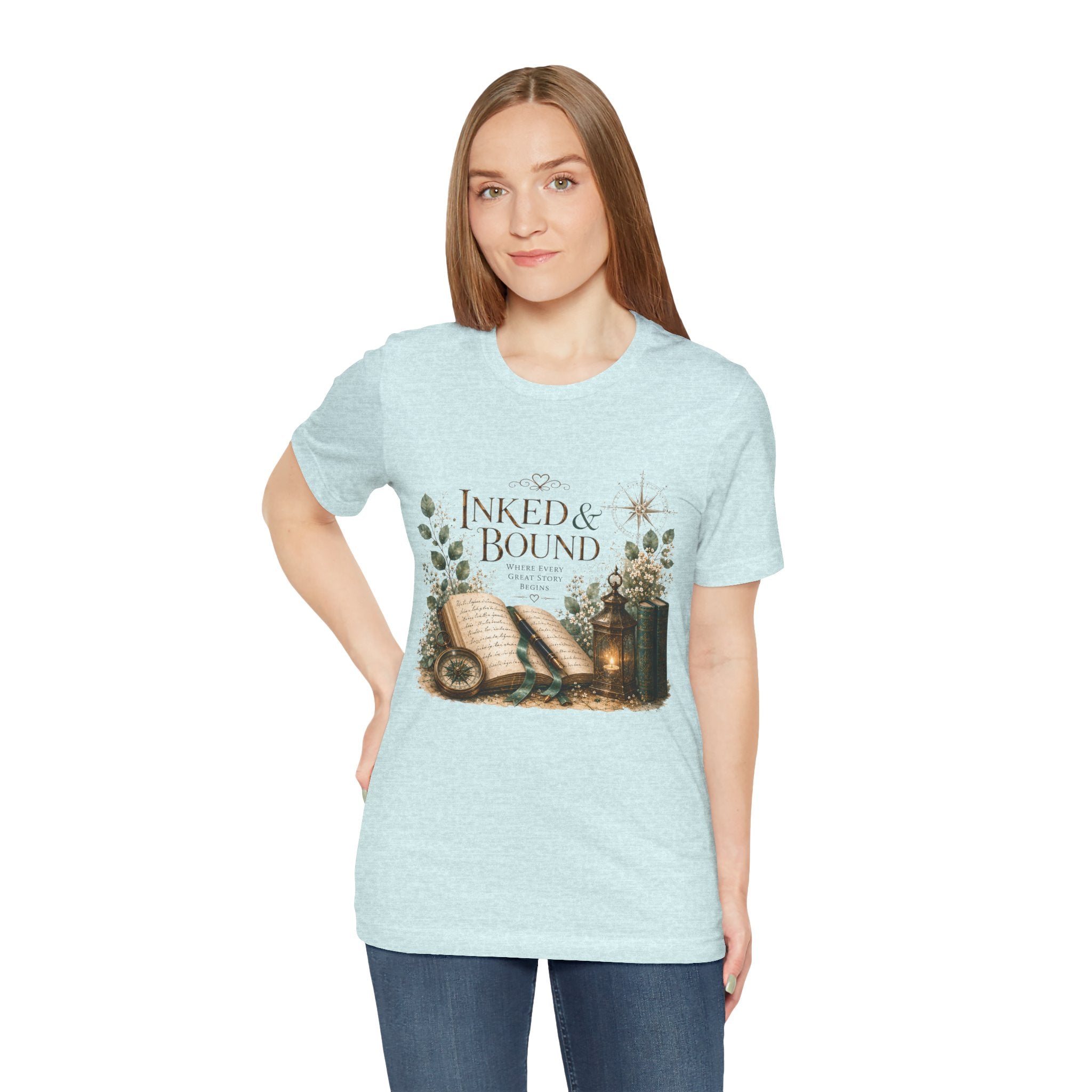 Inked & Bound Booklover T‑Shirt – Vintage Open Book Graphic