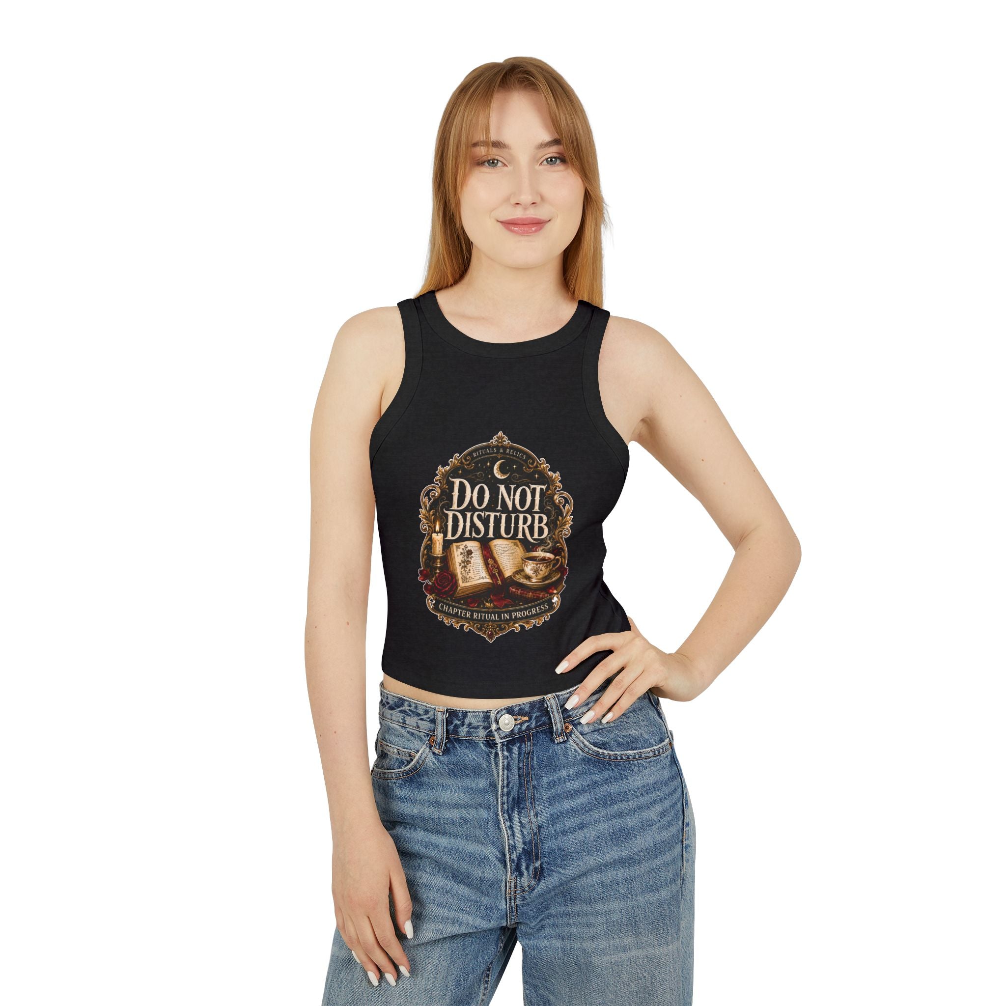 Do Not Disturb Tank Top — Witchy Bookish Graphic Racerback