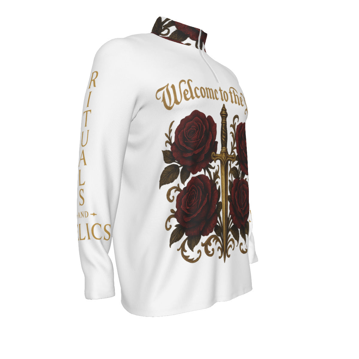 All-Over Print Men's Sports Collar Jersey With Long Sleeve| Interlock