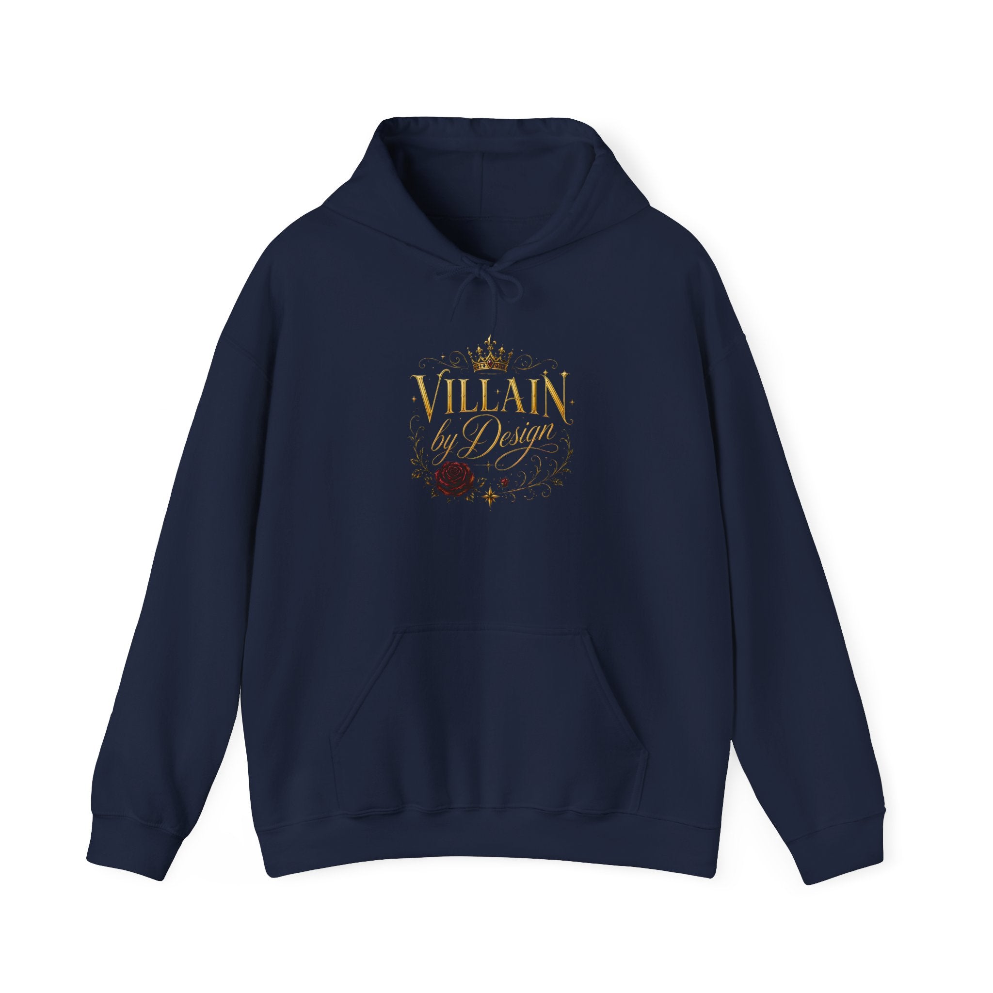 Hoodie — "Villain by Design" Crown & Rose Graphic Pullover