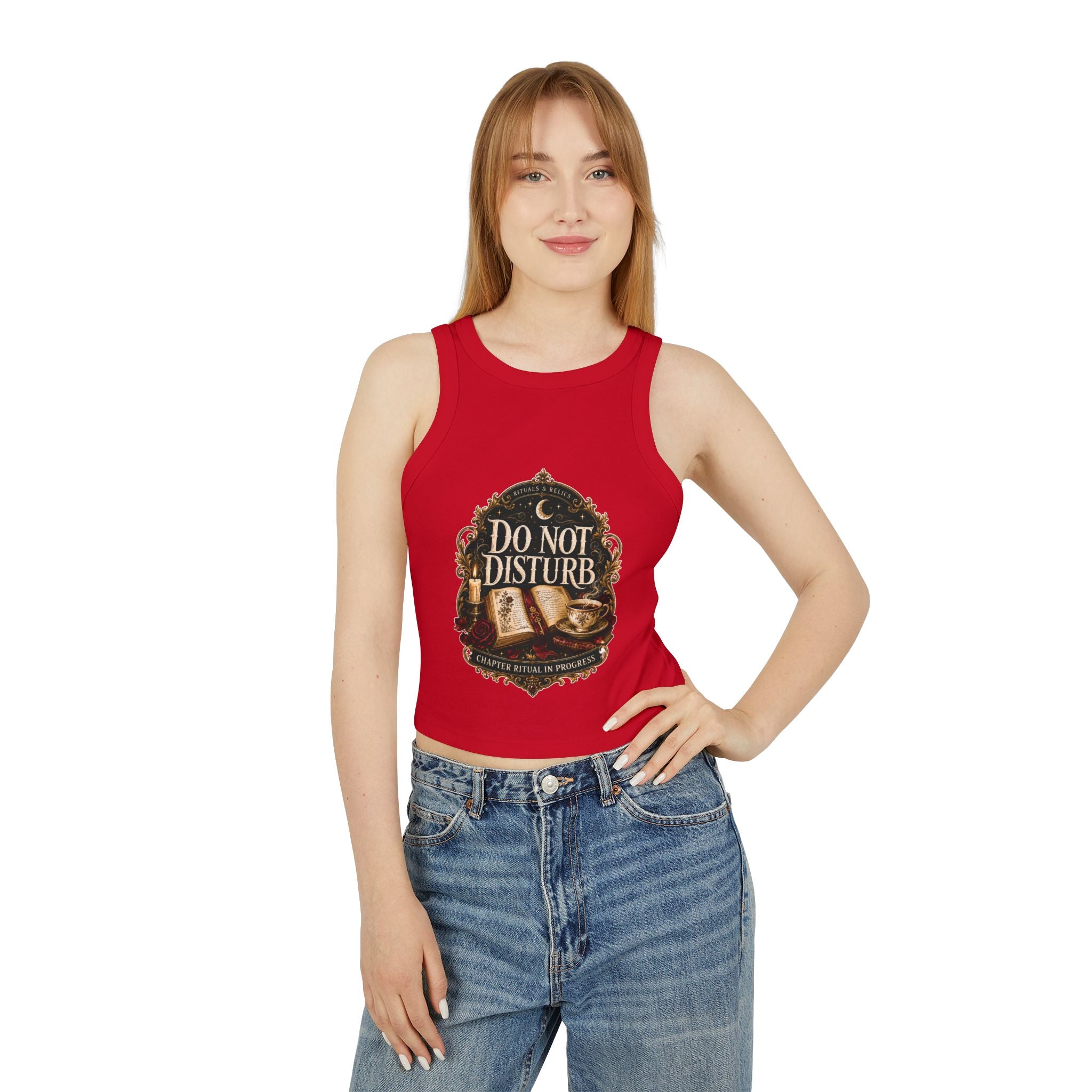 Do Not Disturb Tank Top — Witchy Bookish Graphic Racerback