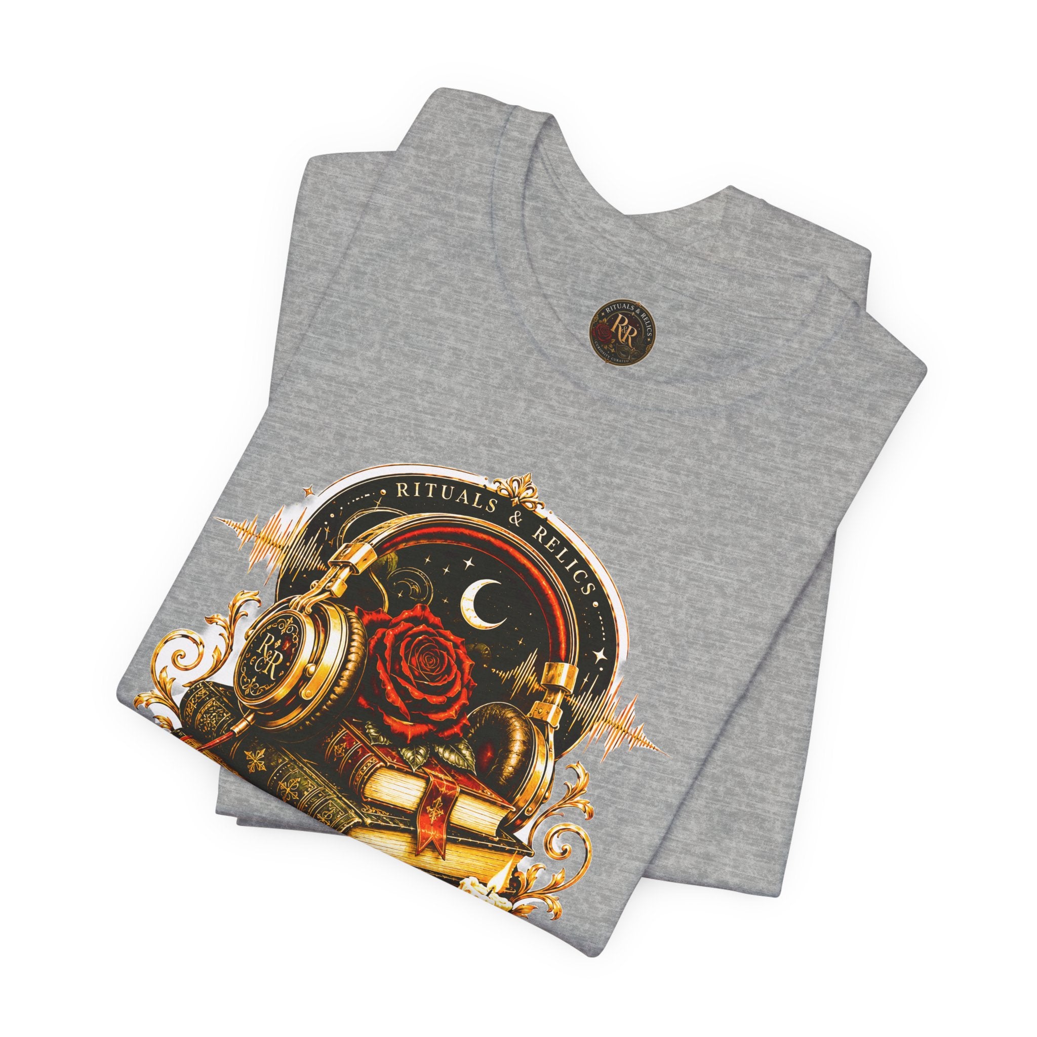 Audiobook After Dark Tee — Vintage Headphones & Books Nightshirt