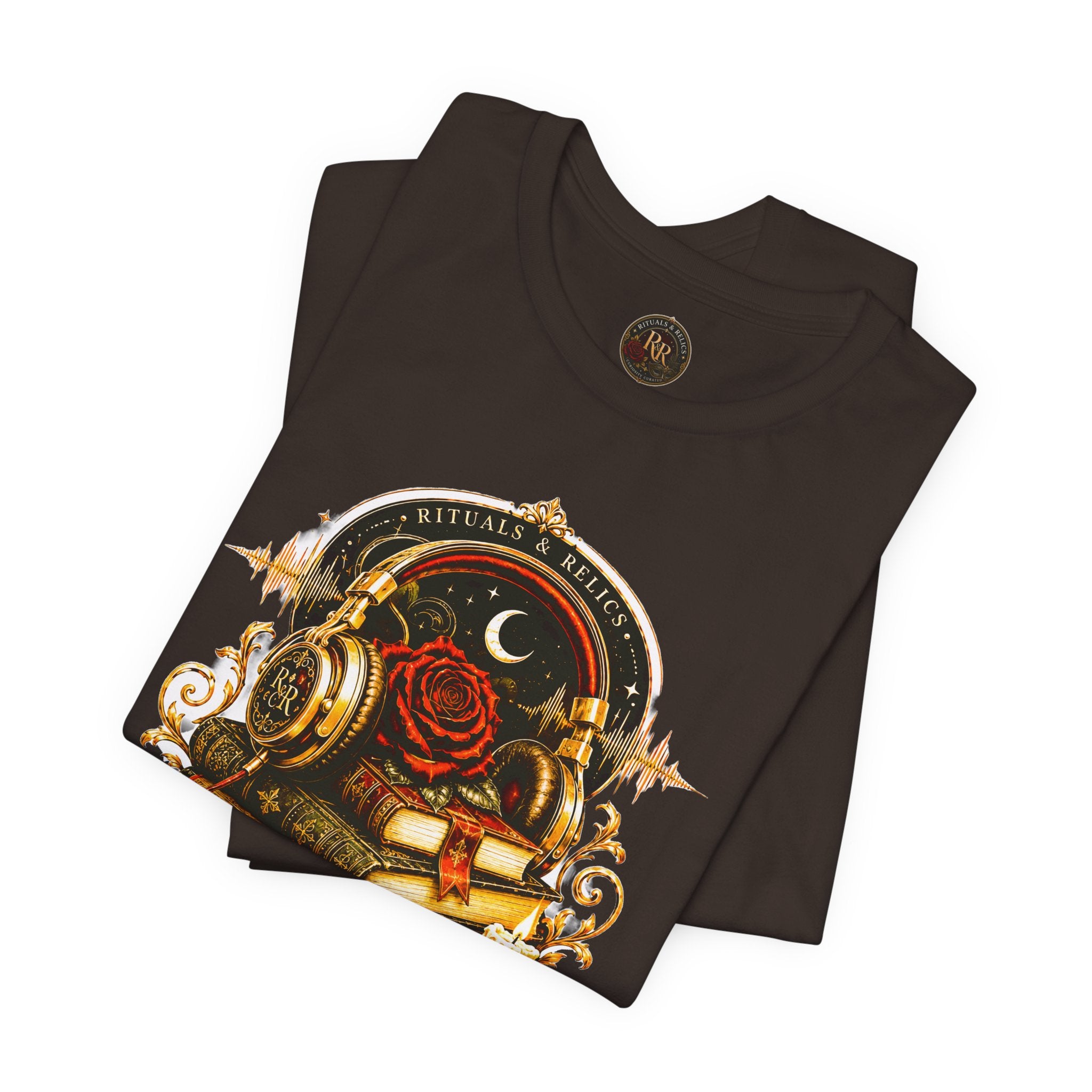 Audiobook After Dark Tee — Vintage Headphones & Books Nightshirt
